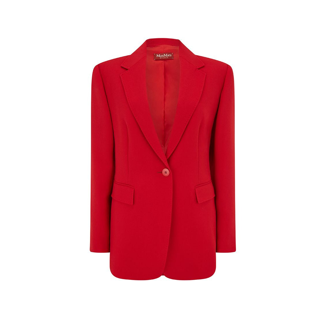 Red Caraibi Tailored Wool Crepe Jacket for Women – Elegant Blazer for Office, Business & Formal Occasions | Premium Wool Blend, Slim Fit & Comfortable