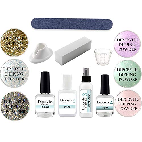 SHEBA NAILS Dipcrylic Glitter Dipping Powder Kit - UNICORN POOP Starter Set for Acrylic Nails | DIY Manicure at Home, Salon Quality Nail Art, Perfect for Parties & Special Occasions
