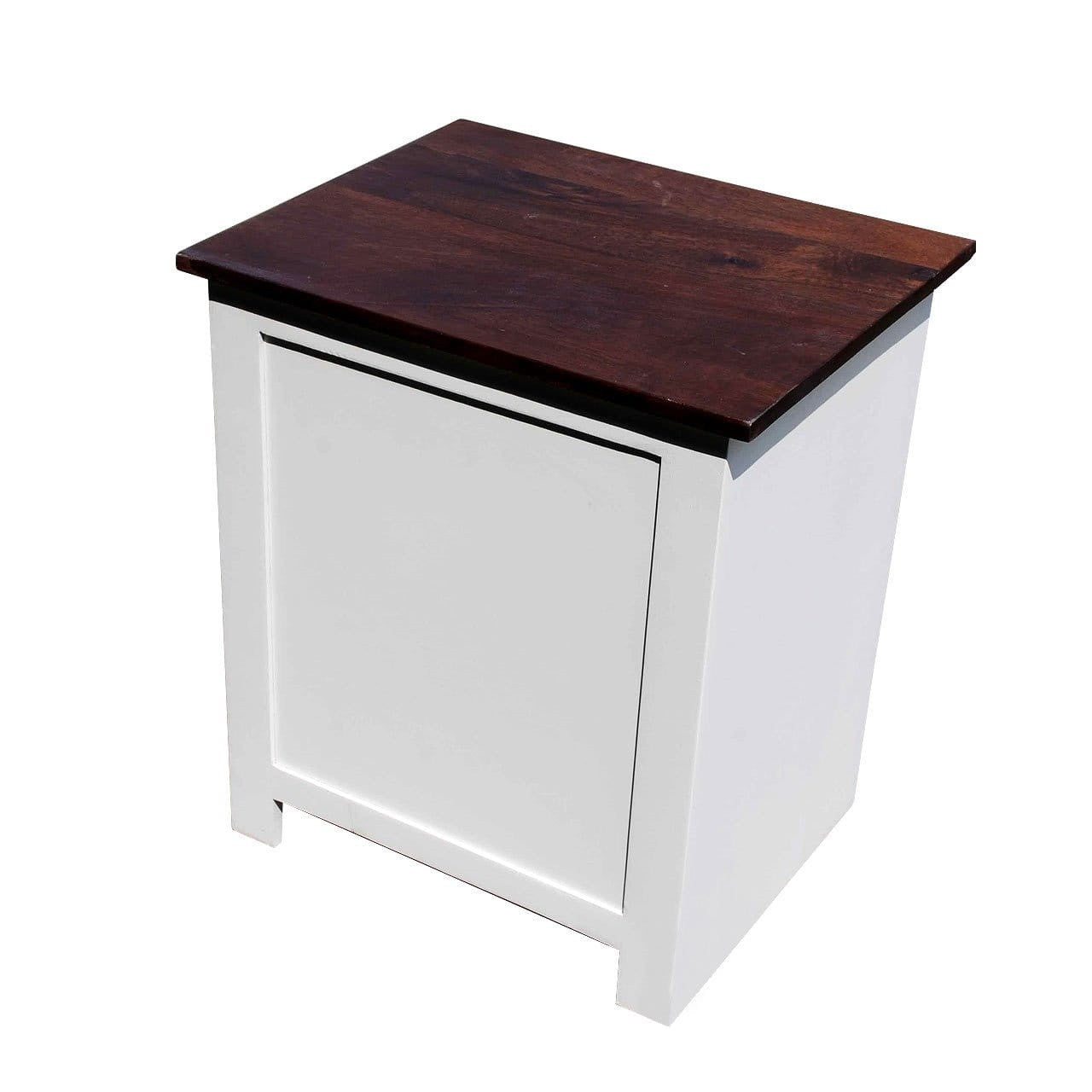 French Blanc Wooden Bedside Table - Modern Nightstand with Drawer for Bedroom, Living Room & Office - Perfect for Storage and Decor