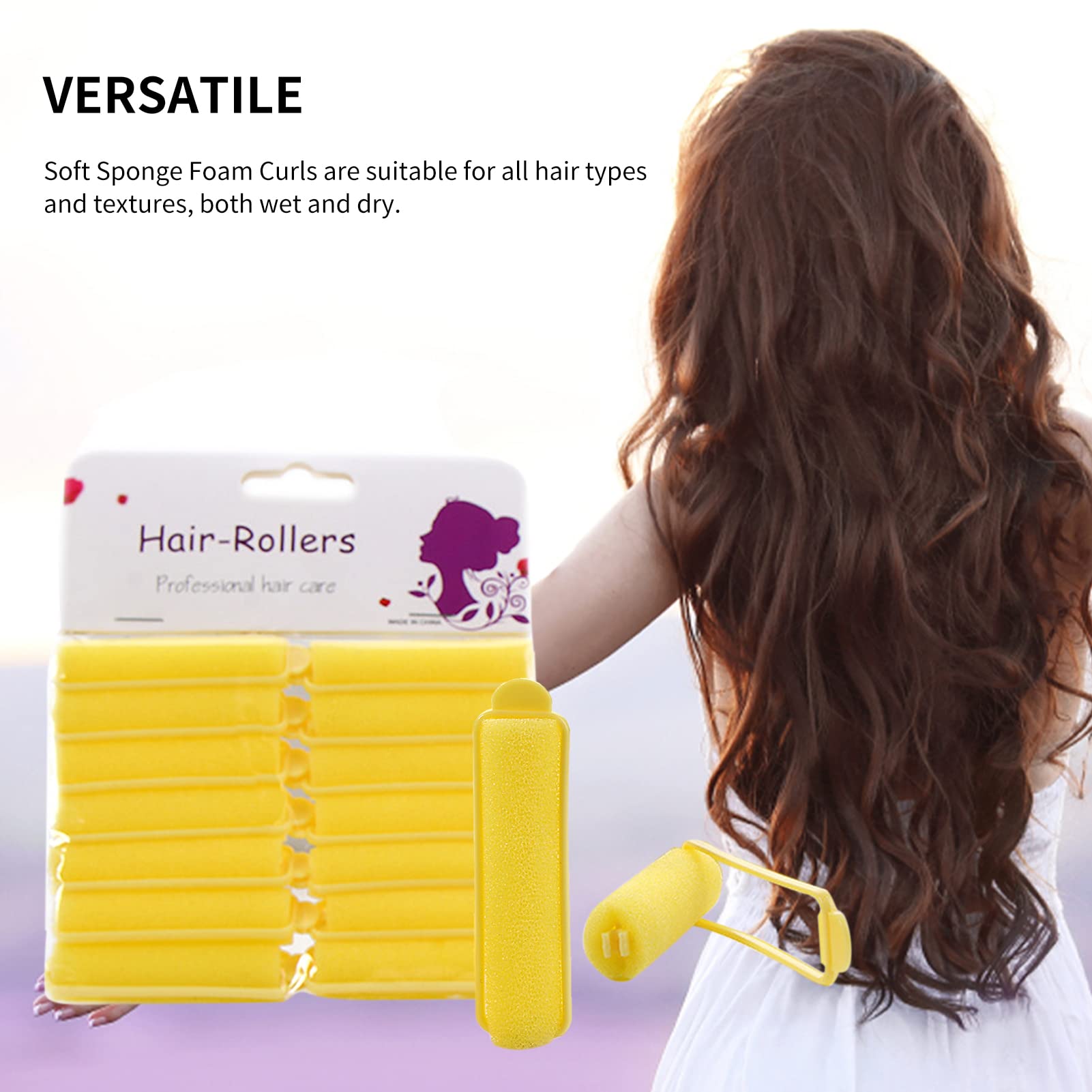 Heatless Hair Rollers for Overnight Curls - Soft Sponge Hair Curlers for No Damage Styling | Flexible Foam Sleep Hair Rollers for Natural Waves | Hair Styling Tools for Women (Perfect for Bedtime, Travel & Damage-Free Curls)