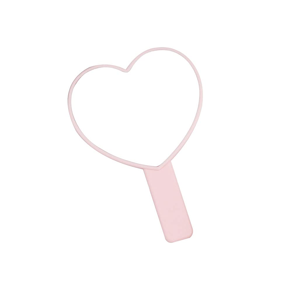 Heart-Shaped Travel Makeup Mirror with Handle - Portable Cosmetic Hand Mirror for Desk, Beauty, Shaving | Perfect for Home, Travel & Salon Use