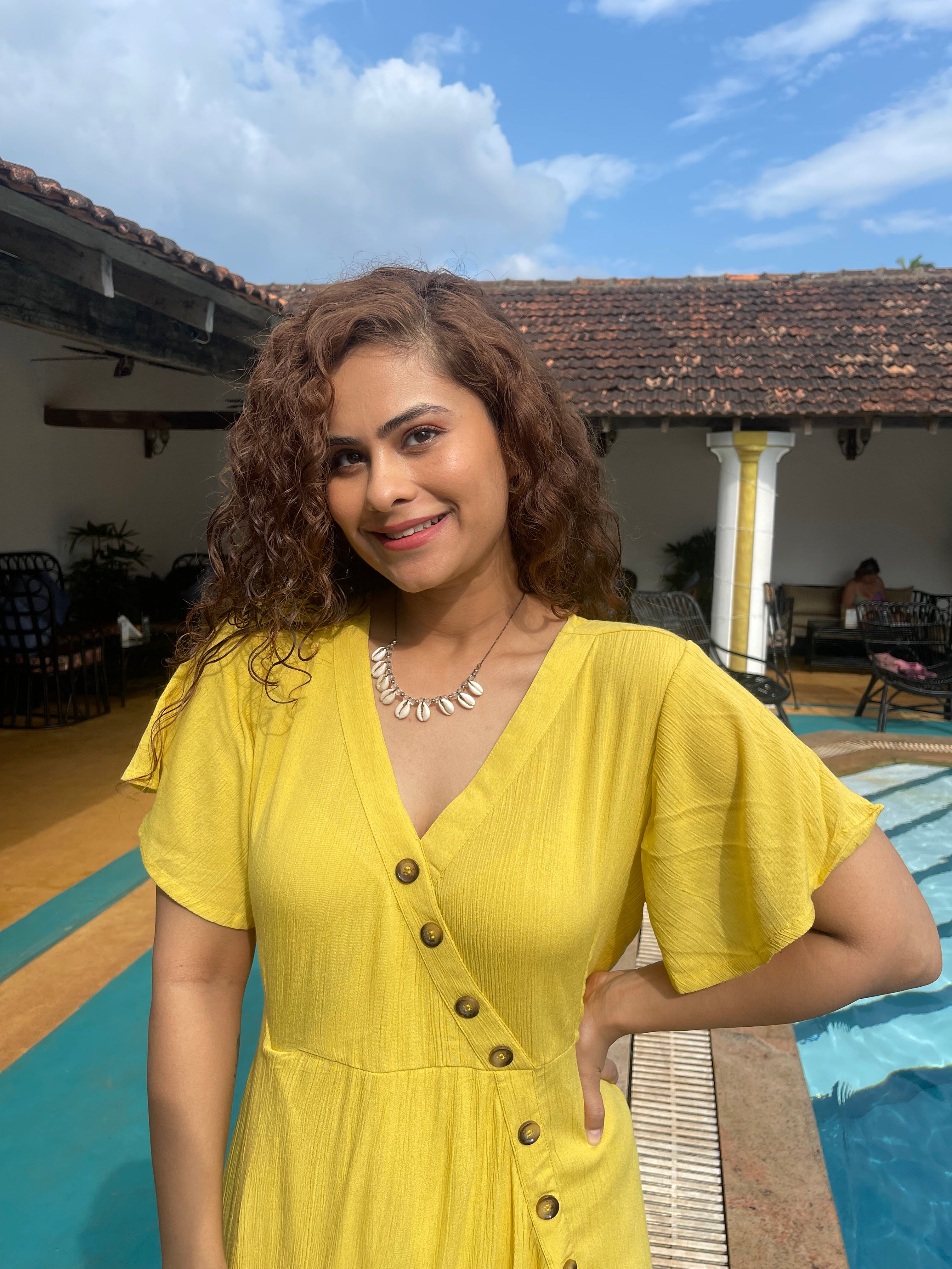 Sunshine Yellow Summer Dress for Women - Flowy Casual Sundress for Beach, Vacation & Outdoor Activities