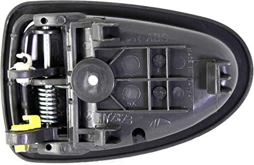 Evan-Fischer Interior Door Handles - Set of 2 Front/Rear Left & Right Side Plastic Gray with Lock Button | Compatible with Multiple Car Models | Perfect for DIY Car Interior Repair and Replacement