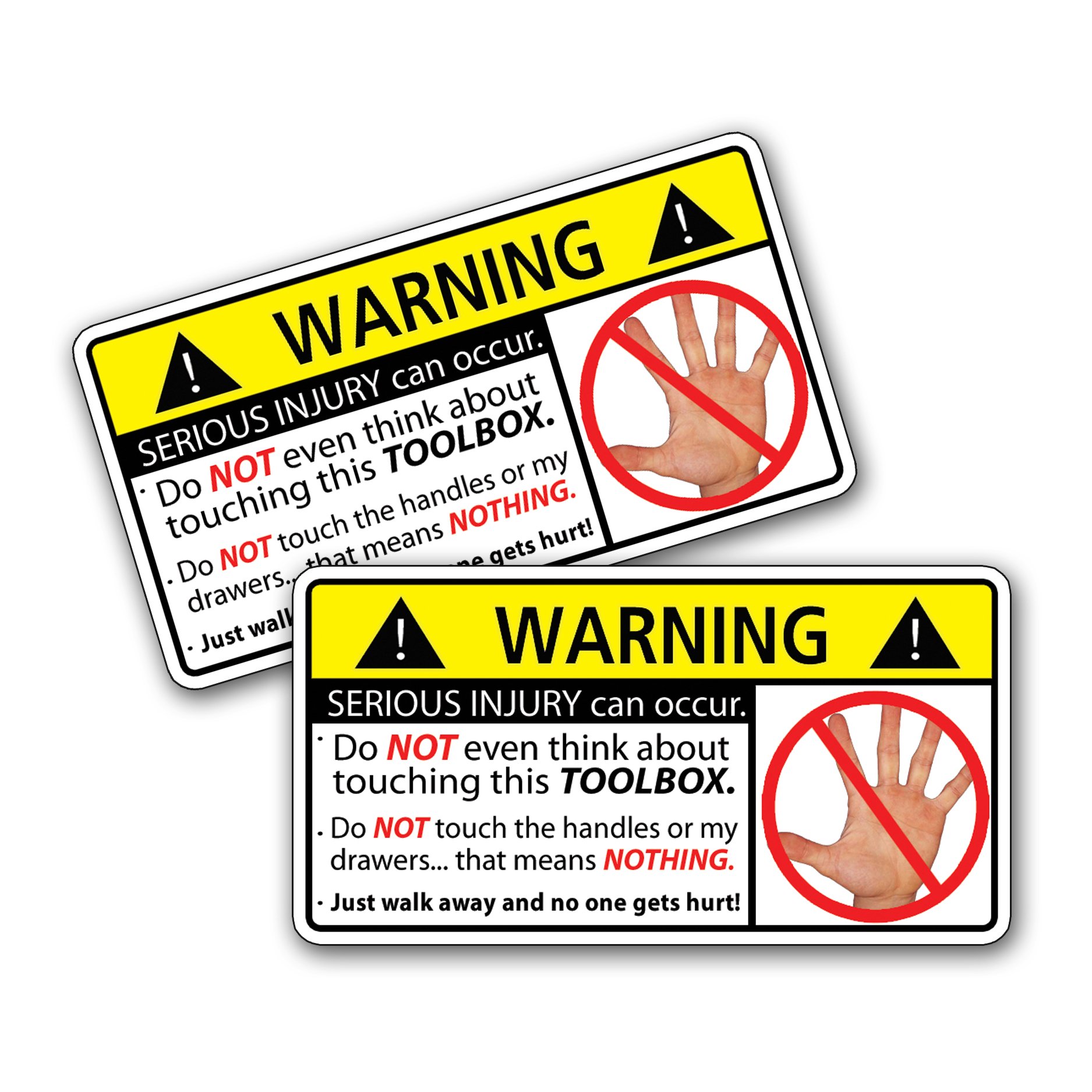 Keep Hands Off My Toolbox Warning Vinyl Decal Sticker - Durable, Waterproof, and Weatherproof for Toolboxes, Lockers, and Workshop Equipment