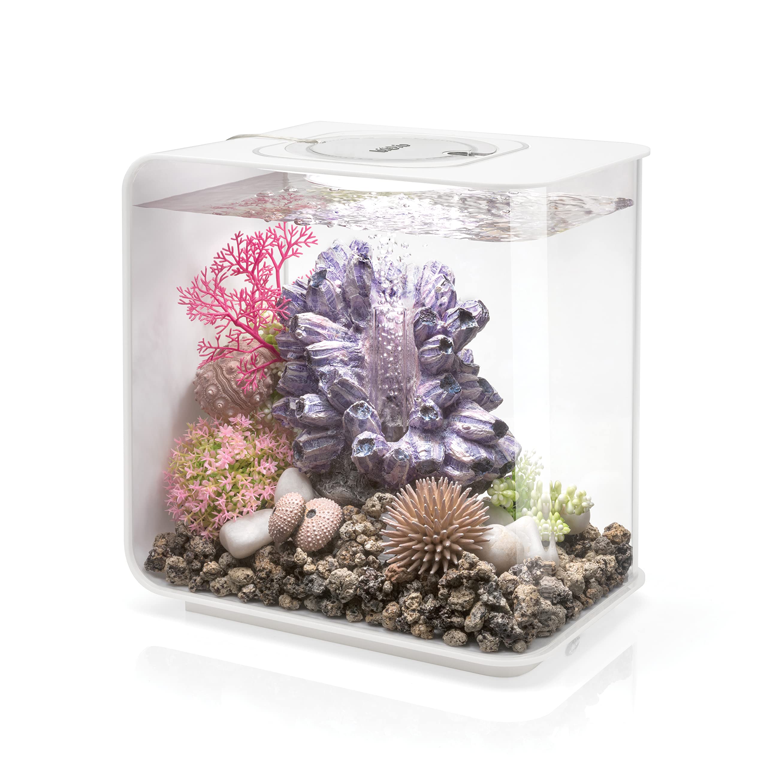 biOrb Flow 15 Acrylic 4-Gallon Aquarium with White LED Lights - Modern Compact Fish Tank for Tabletop or Desktop Display - Perfect for Home, Office, or Small Space Decor (White)