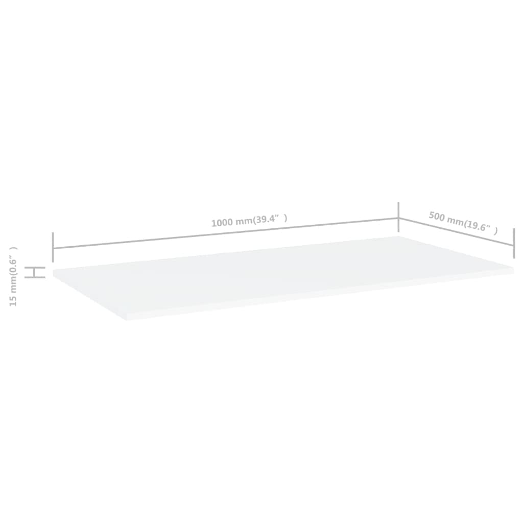 Replacement Bookshelf Boards - 4 Pack White Chipboard Shelves 39.4