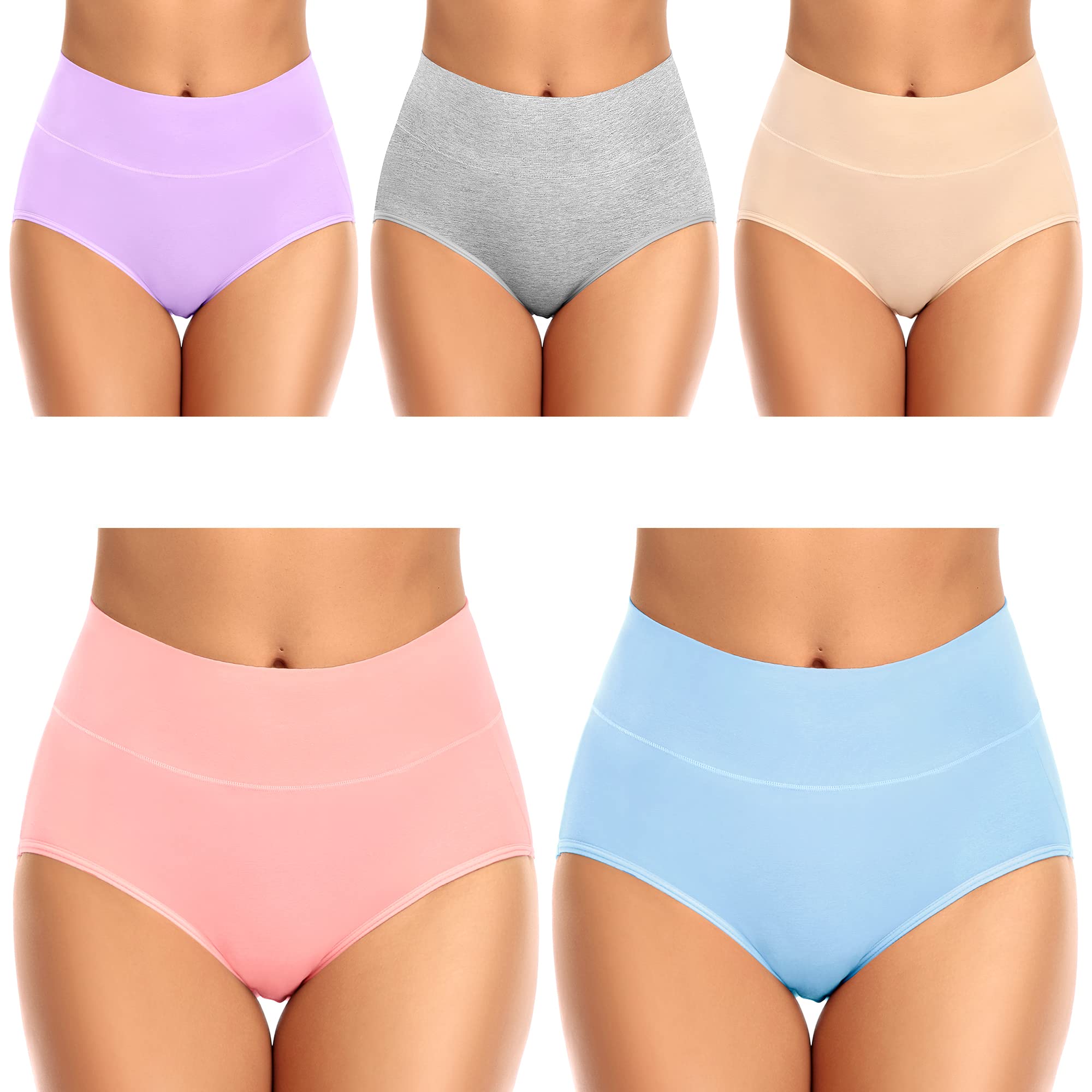 Women's Tummy Control Underwear - High Waisted Cotton Briefs for No Muffin Top, Soft & Breathable Panties - Perfect for Everyday Wear, Shapewear & Postpartum Recovery