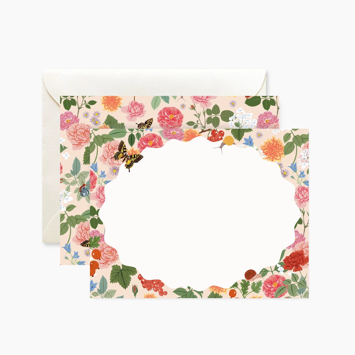 Botanica Paper Co. Reverie Floral Notecards Set - 20 Blank Greeting Cards with Envelopes for Thank You Notes, Wedding Invitations & Stationery Gifts