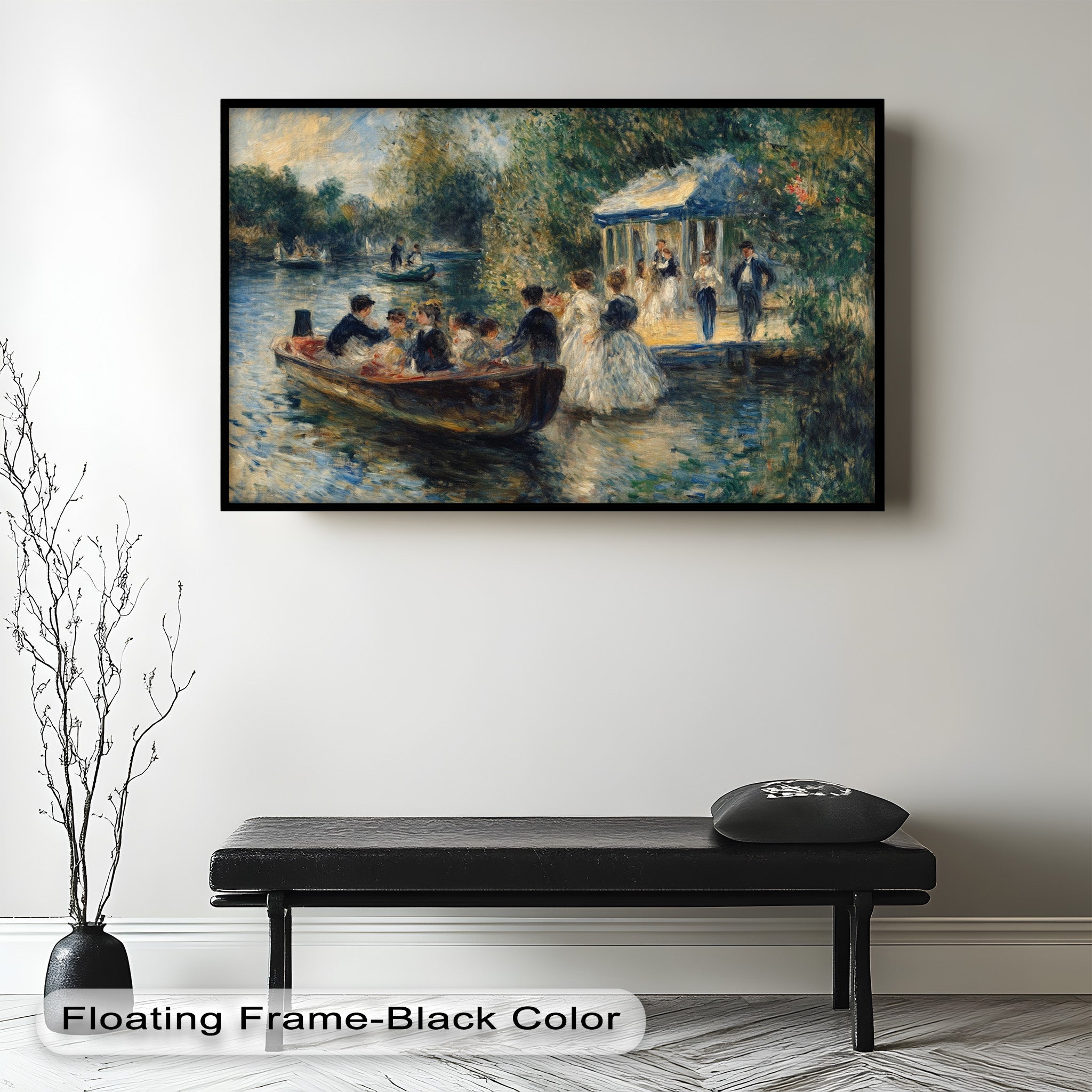 Afternoon Gathering by the River - Handmade Impressionist Oil Painting on Canvas - Perfect for Living Room, Bedroom, or Office Wall Decor