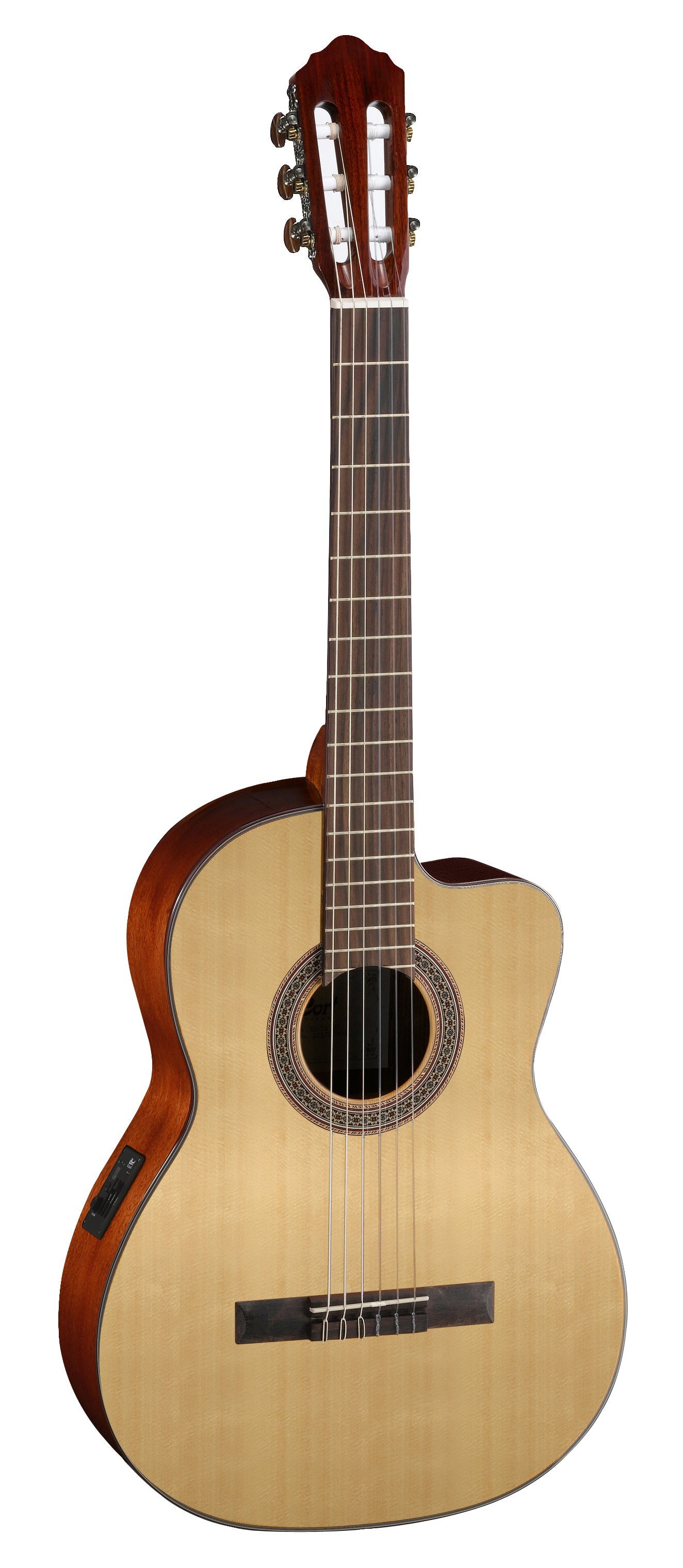 Cort AC120CE OP Cutaway Classical Acoustic Electric Guitar with Open Pore Finish - Perfect for Performances, Studio Recording & Home Practice