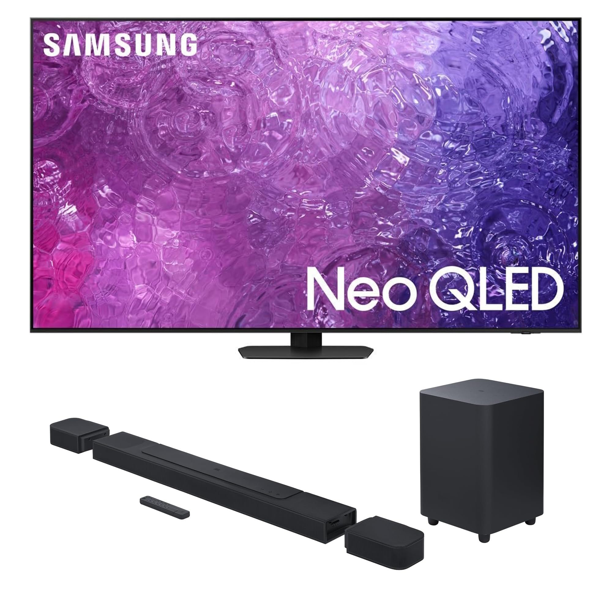 Samsung QN55QN90CAFXZA 55-Inch Neo QLED 4K UHD Smart TV with AI Upscaling & JBL BAR-1000 7.1.4ch Dolby Atmos Soundbar System - Perfect for Home Theater, Gaming, and Streaming Entertainment (2023 Model)