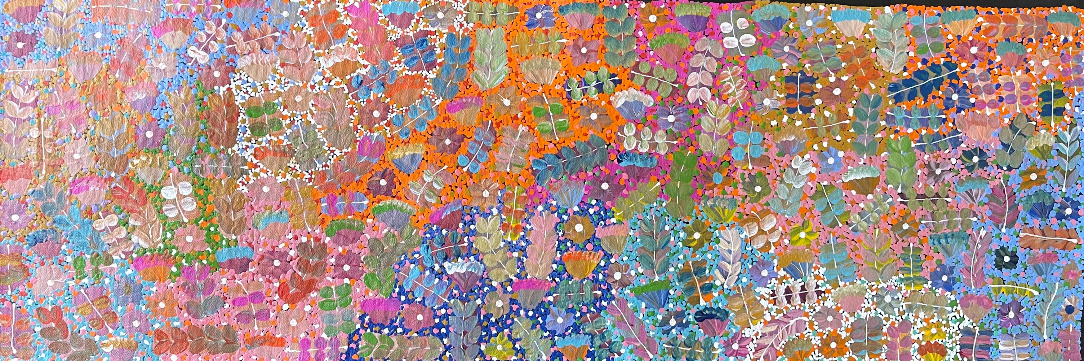 Joycie Morton Petyarre Aboriginal Art - Authentic Australian Dot Painting Canvas Wall Decor for Home & Office | Perfect for Living Room, Bedroom or Gallery Display