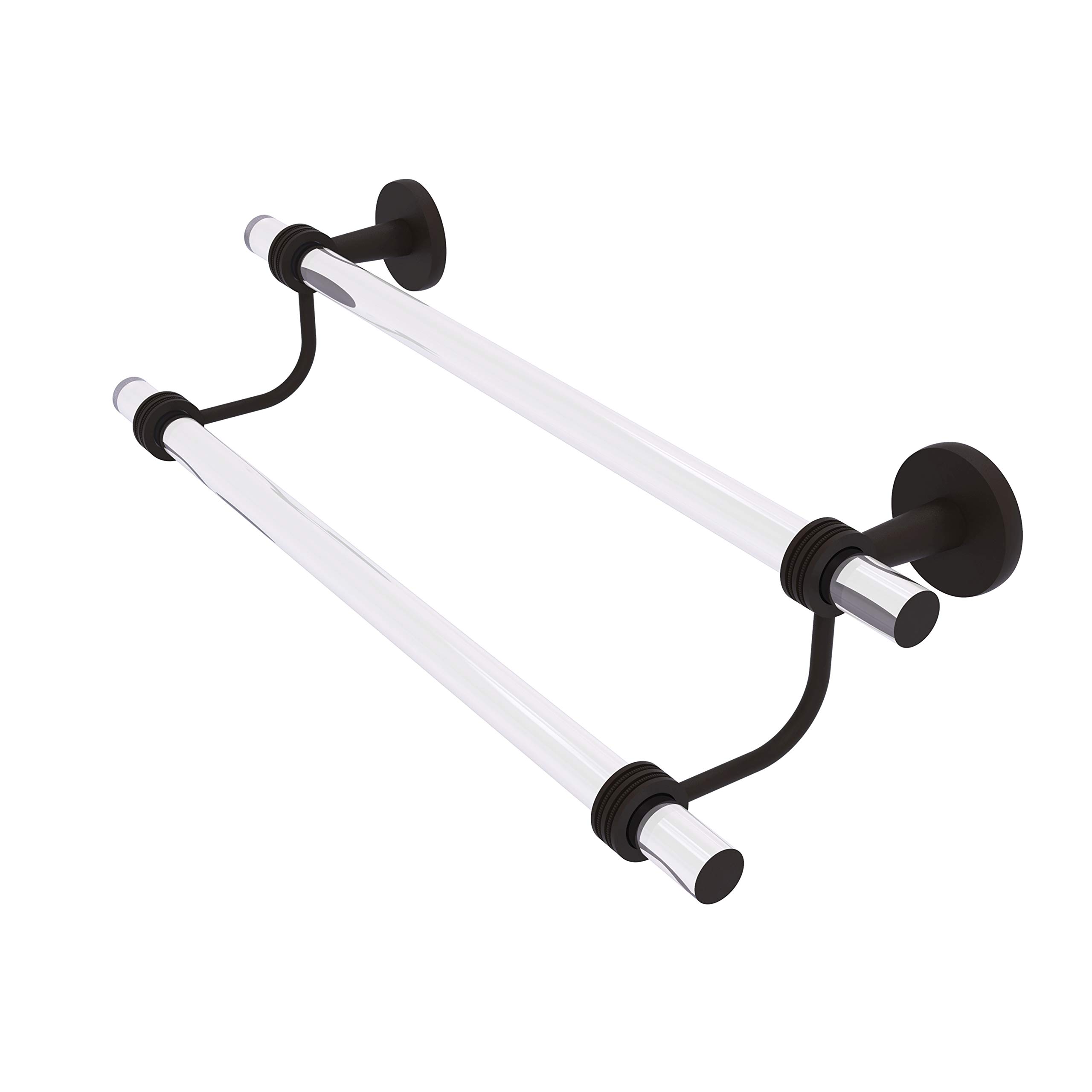 Allied Brass CV-72D-18 Clearview Collection 18 Inch Double Dotted Accents Towel Bar in Oil Rubbed Bronze - Perfect for Bathroom, Spa, and Luxury Home Decor