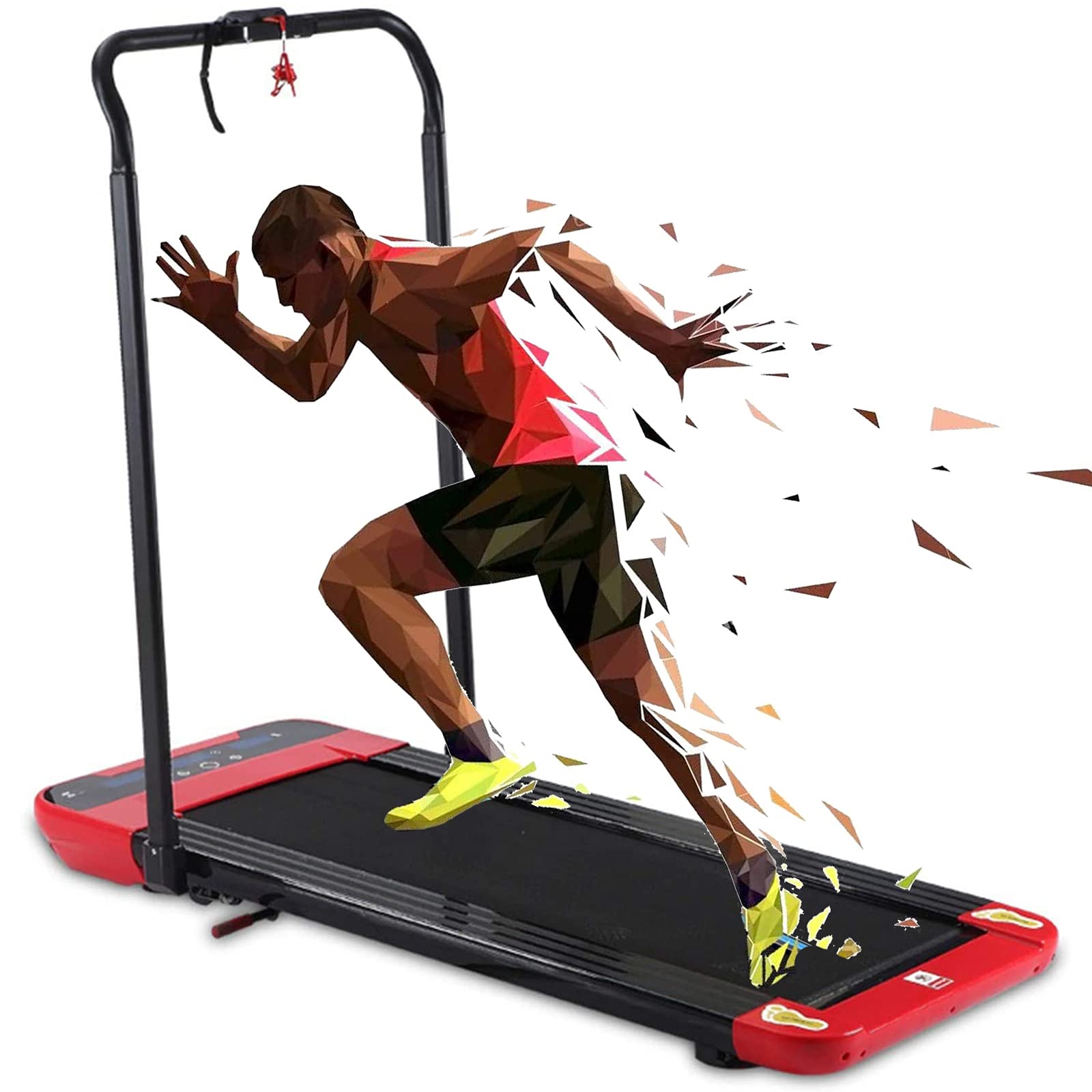 ZYQDRZ Foldable Electric Treadmill for Home Use - Compact Walking Machine with Quiet Motor, Ideal for Small Spaces, Fitness Training & Physical Rehabilitation (Red) | Perfect for Home Gym, Apartment Workouts & Physical Therapy