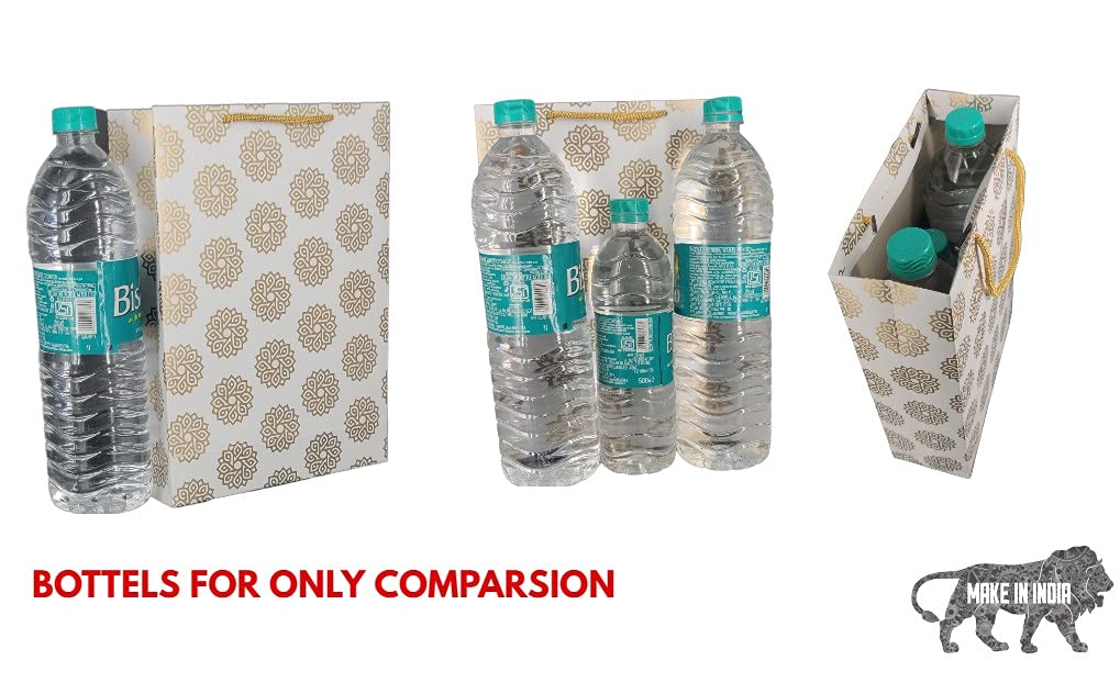 Premium Gold Flower & Chakra Printed Gift Bags - 10 Pack (28x20x7.5cm) for Birthday, Wedding, Party Favors & Return Gifts | Elegant Paper Carry Bags for Special Occasions & Thoughtful Present Wrapping