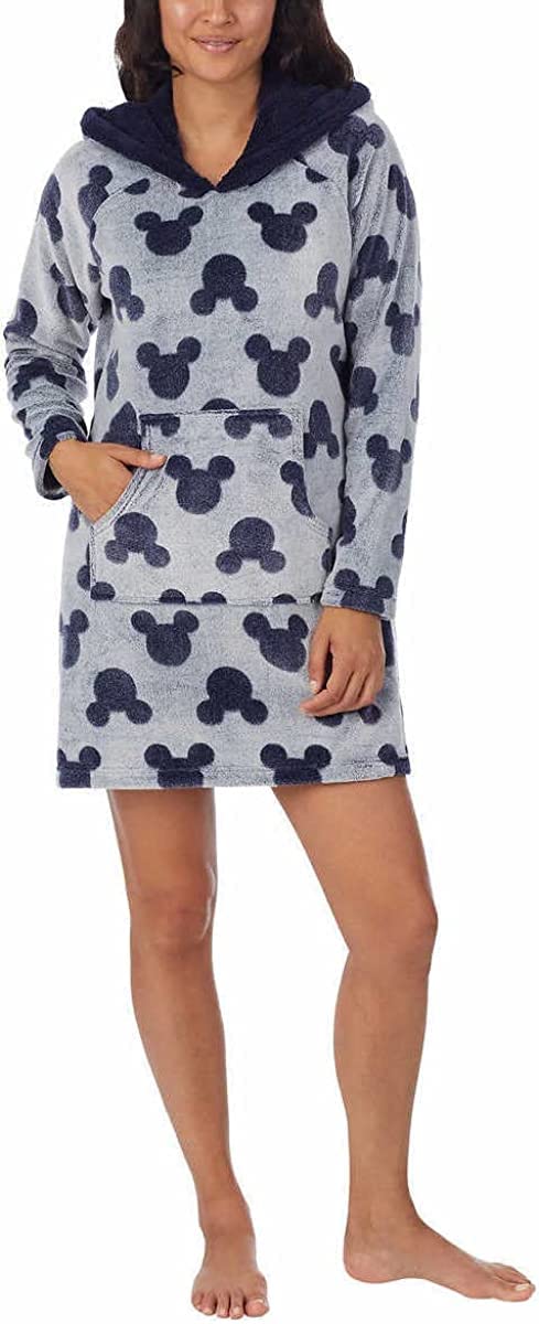 Disney Women's Mickey Mouse Fleece Lounge Hoodie - Cozy Pullover Sweatshirt for Casual Wear, Home Relaxing & Outfits
