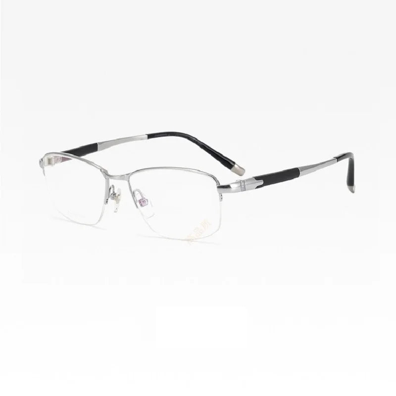 Aimee Unisex Semi-Rimless Square Titanium Eyeglasses Frame 27007 - Lightweight Durable Glasses for Work, Reading & Fashion