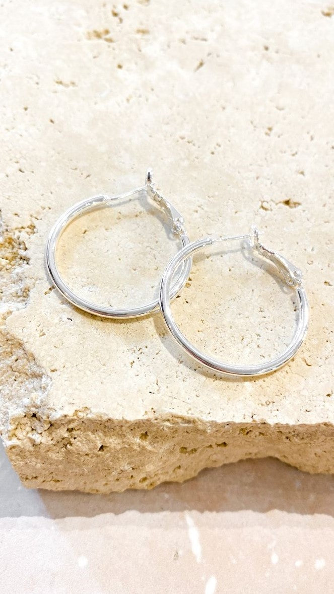 Leni Hoops Silver Earrings for Women - Trendy Hypoallergenic Hoop Earrings for Everyday Wear | Perfect for Work, Parties & Casual Outfits