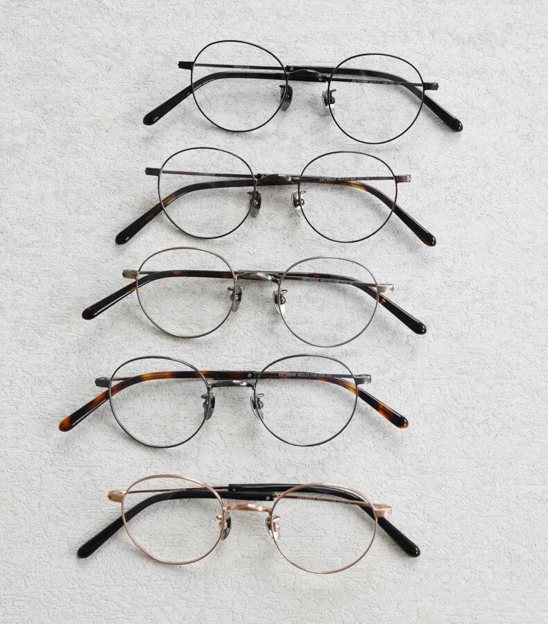 CCspace Unisex Full Rim Round Titanium Eyeglasses Frame - Lightweight Durable Glasses for Men & Women - Perfect for Reading, Driving & Daily Wear (Model 300779)