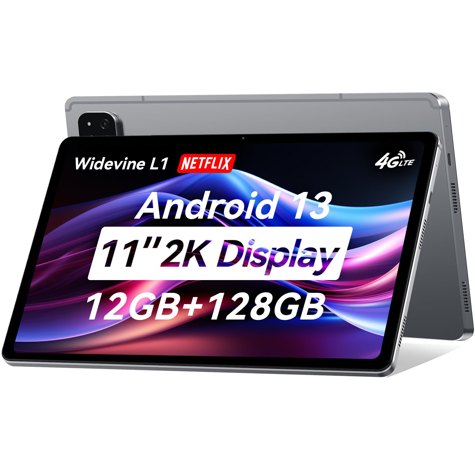 ALLDOCUBE iPlay60 11 Inch Android 13 Tablet - 12GB RAM 128GB Storage (Expandable to 1TB), 2000x1200 FHD Display, 7000mAh Battery, 5MP+16MP Cameras, 4G LTE & GPS - Perfect for Gaming, Streaming & Productivity on the Go
