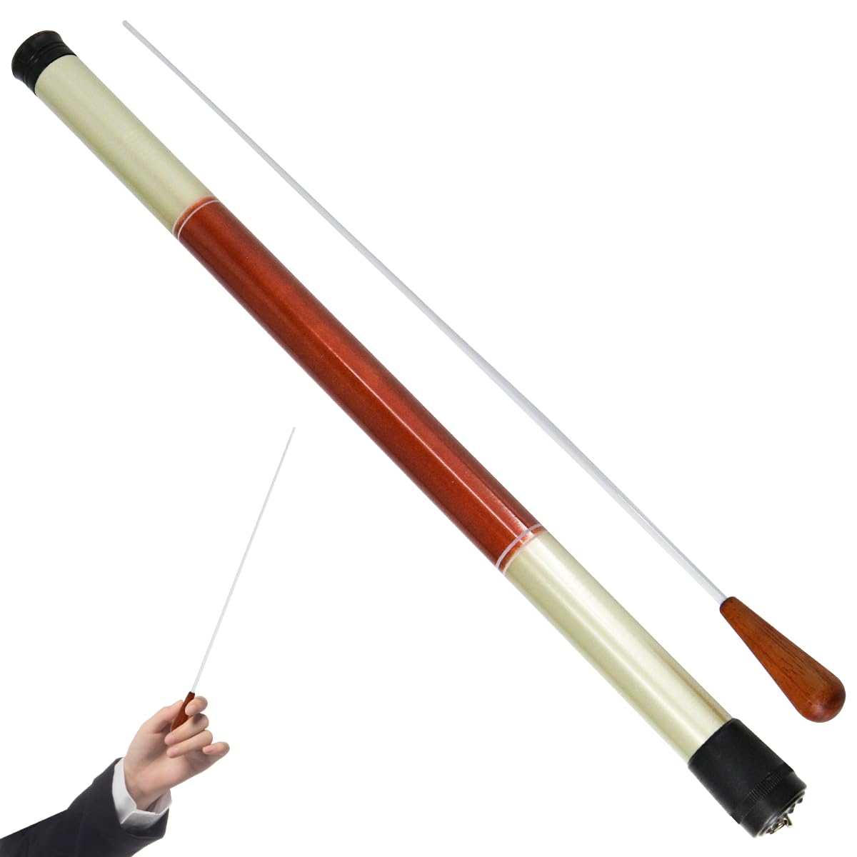 Professional Wooden Music Conducting Baton - Orchestra Director Baton with Wood Handle & Gift Box (R135D) - Perfect for Conductors, Music Teachers & Orchestra Performances