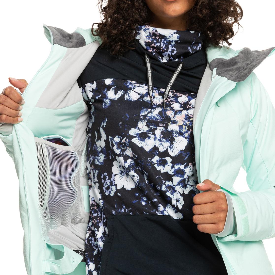 Roxy Dusk Green Water Snow Jacket - Waterproof Winter Coat for Women - Perfect for Skiing, Snowboarding & Outdoor Adventures