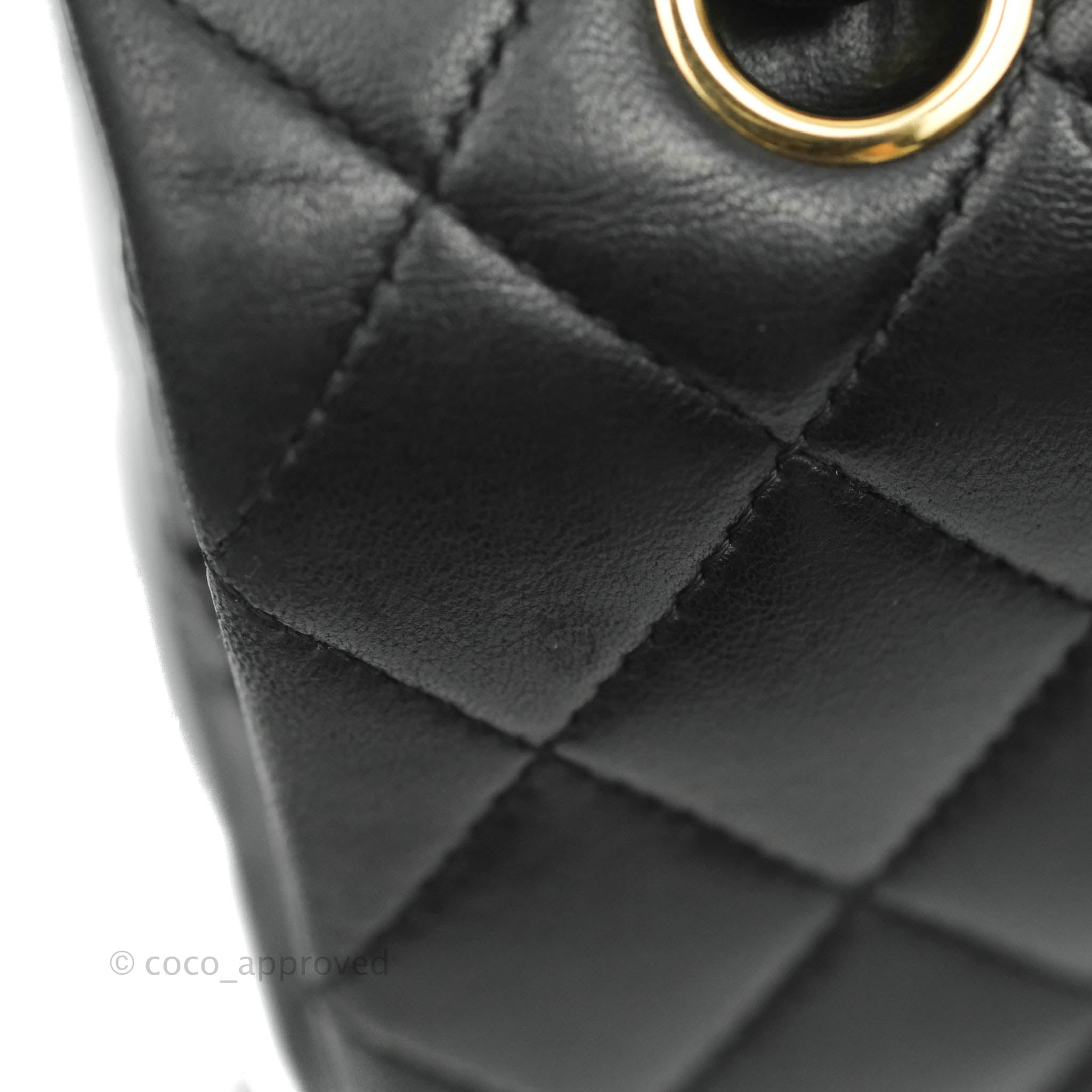 Chanel Classic Medium Double Flap Bag Black Lambskin Leather with Gold Hardware - Luxury Handbag for Women, Perfect for Evening Events & Special Occasions