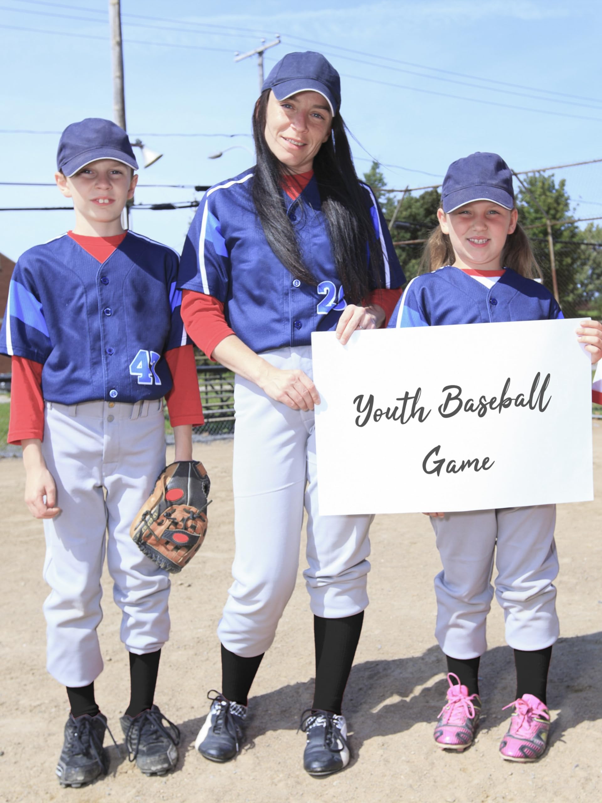 2 Pairs Baseball Socks with Adjustable Belt - Cotton Youth Baseball & Softball Socks for Boys & Girls - Perfect for Games, Practice & Team Uniforms