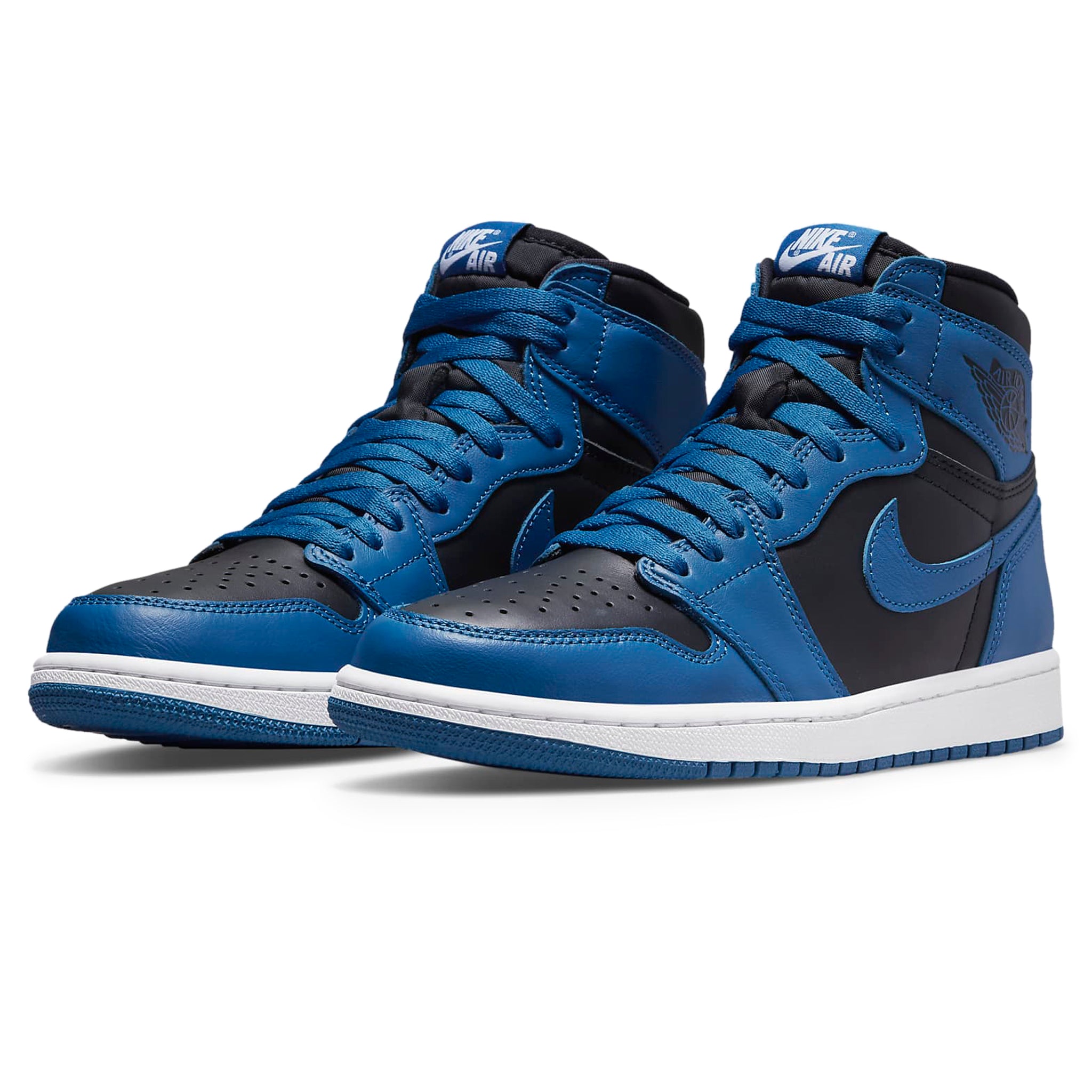 Original Air Jordan 1 Retro OG High Dark Marina Blue Basketball Shoes - Men's Sneakers for Streetwear & Casual Outfits