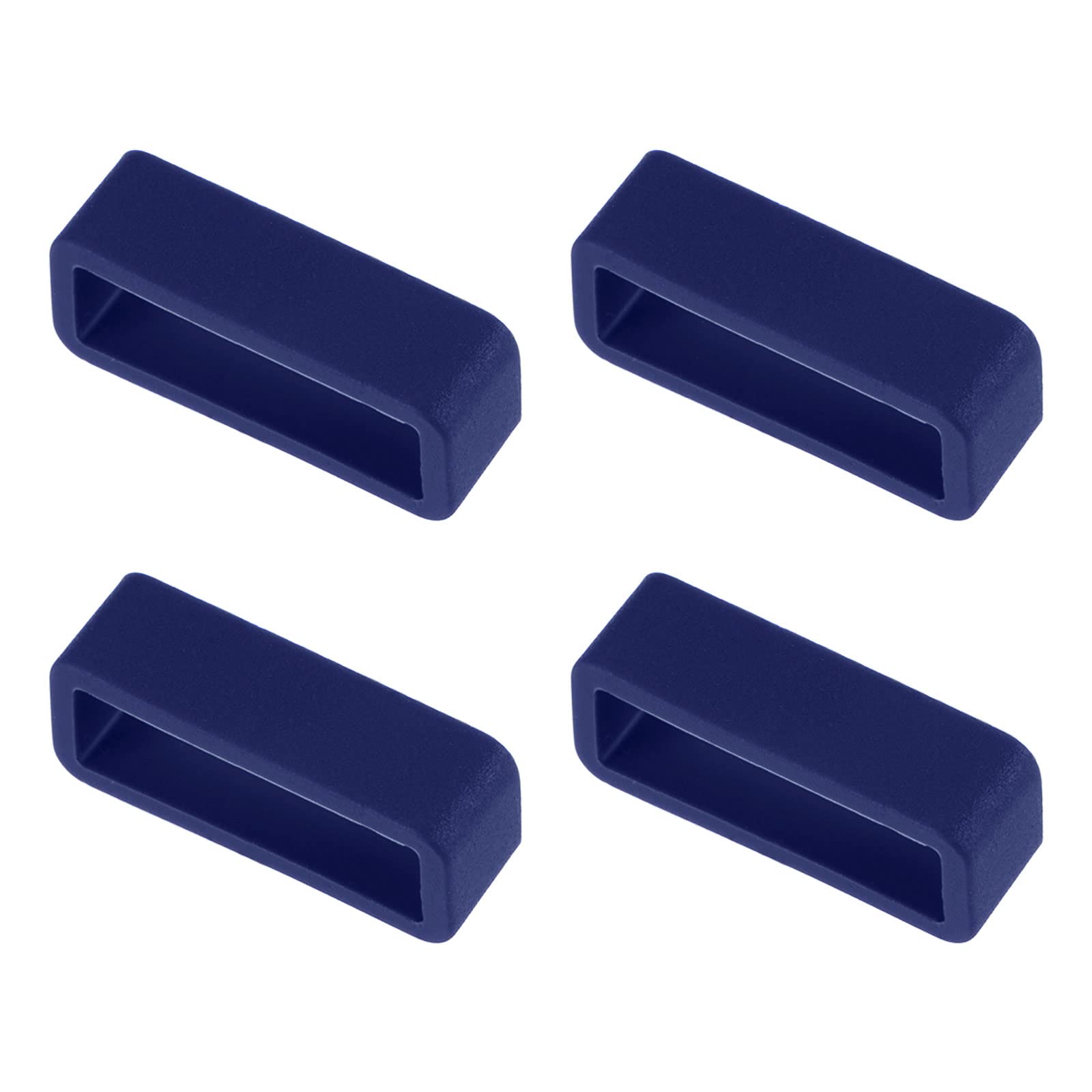 uxcell 20mm Deep Blue Silicone Watch Band Strap Loops - 4 Pcs Rubber Replacement Fastener Rings Holder Keeper for Men Women, Perfect for Sports, Fitness & Everyday Wear