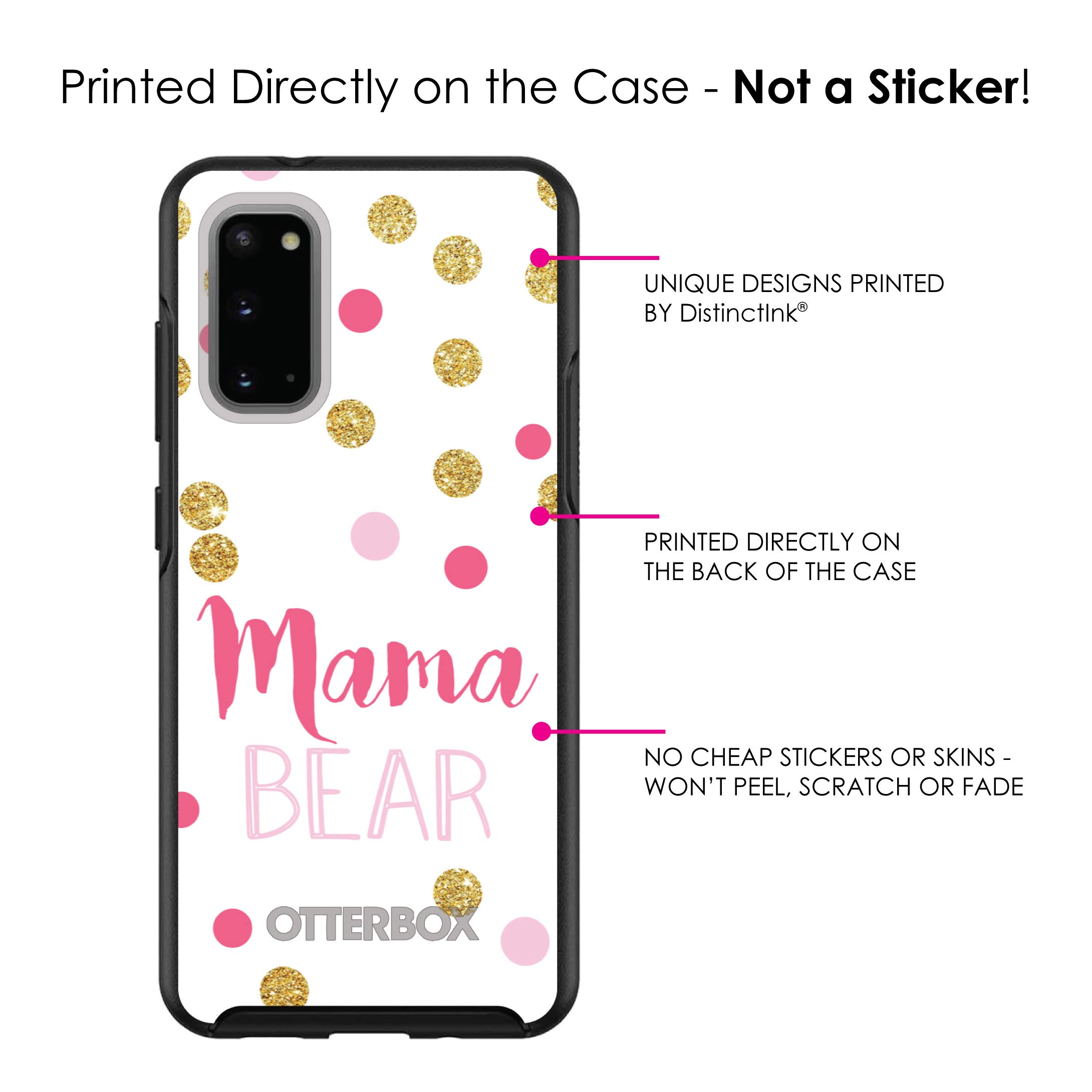 DistinctInk Protective Case for Samsung Galaxy S20+ & S20+ 5G (6.7 Inch) - Slim Shockproof Cover with Custom Design, Pink White Gold Mama Bear Pattern - Perfect Replacement for OtterBox Symmetry - Ideal for Everyday Use, Work & Travel Protection