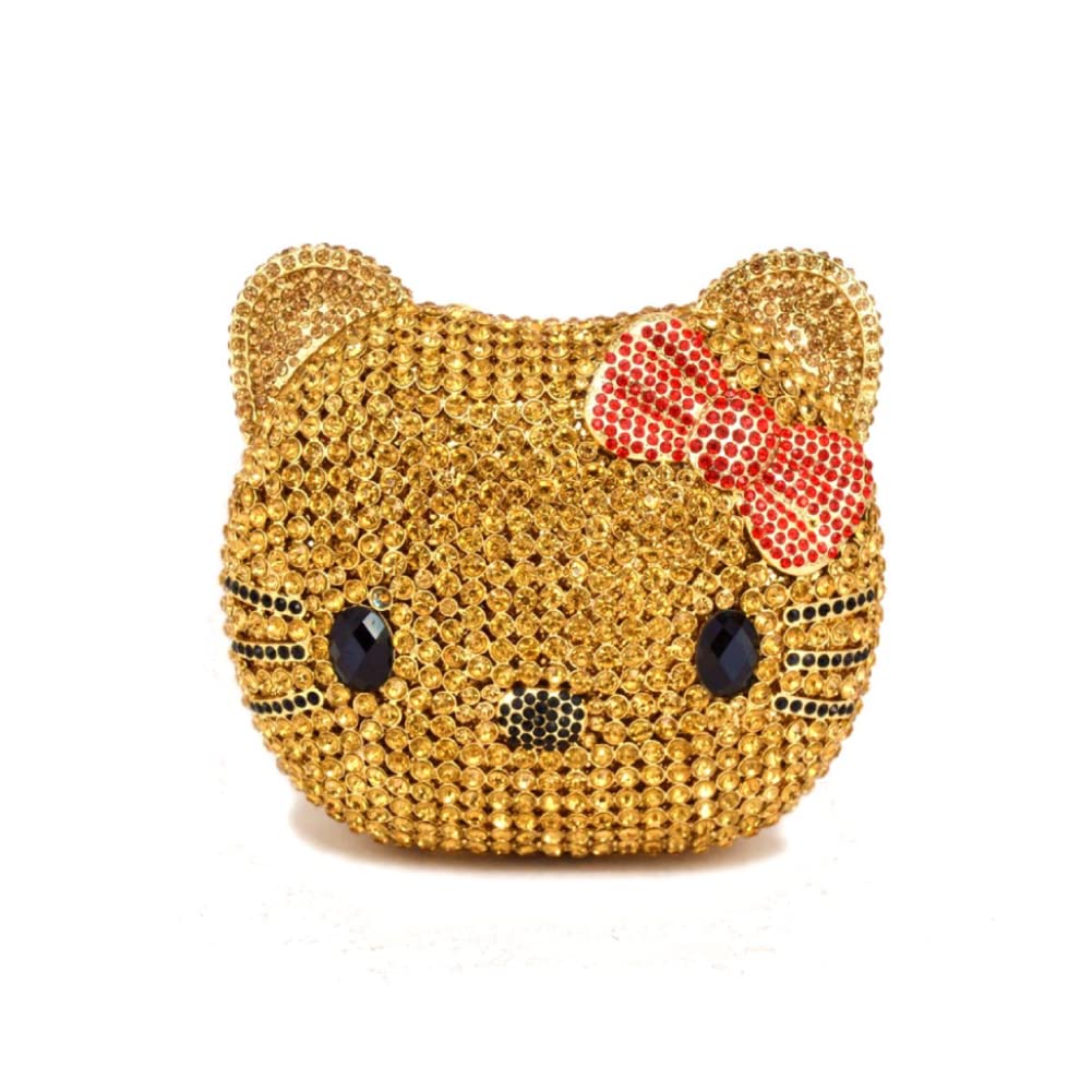 DEBIMY Cute Cat Crystal Clutch Purse for Women - Elegant Evening Bag & Party Handbag for Girls | Perfect for Holiday Parties, Date Nights & Special Occasions