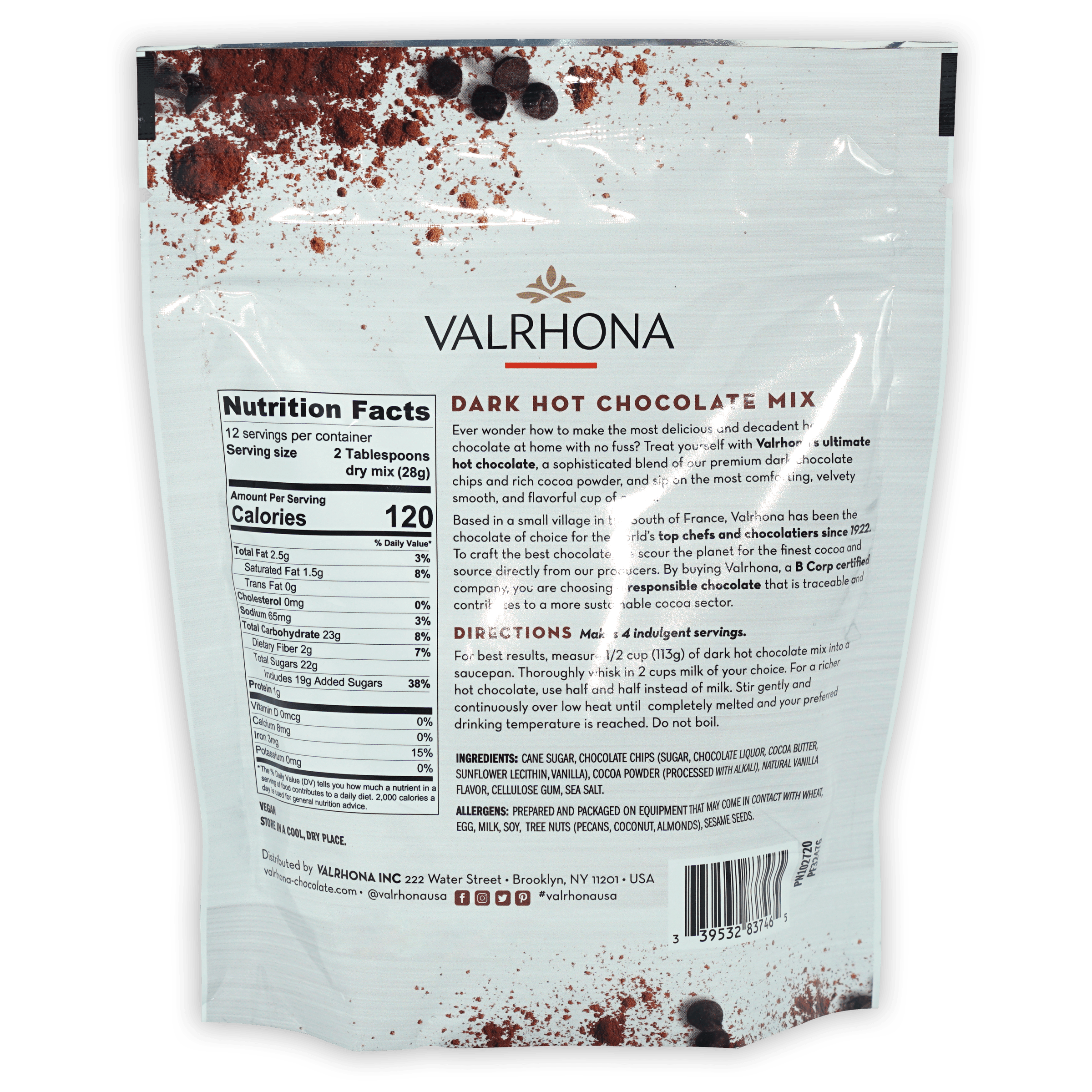 Valrhona Premium Hot Chocolate Mix - Rich & Creamy Cocoa Drink for Cold Weather & Cozy Nights - Perfect for Gifts, Holidays & Relaxing at Home