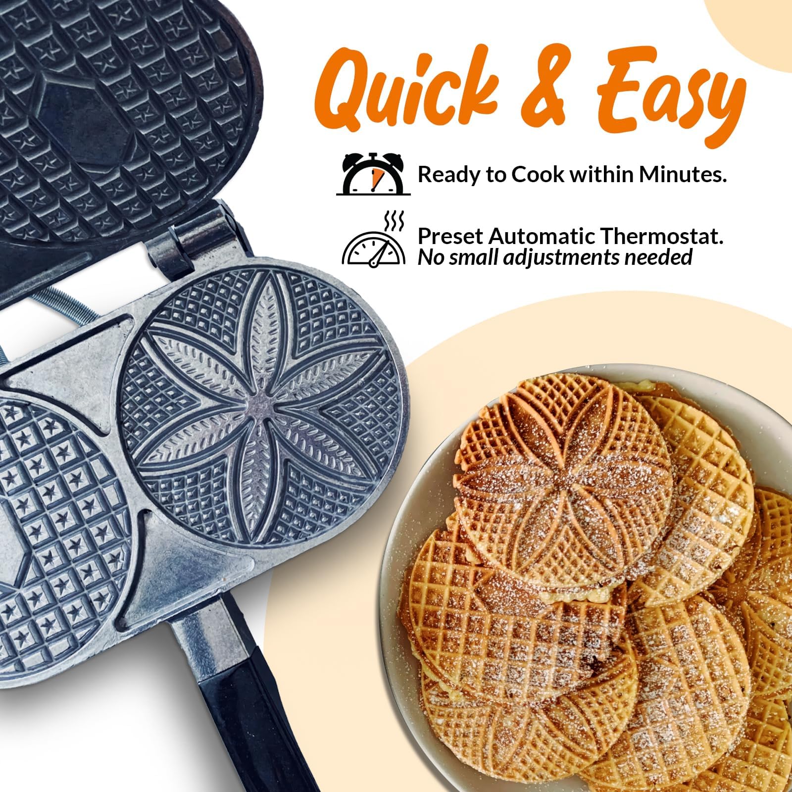 Palmer Pizzelle Maker Classic - Traditional Italian Cookie Press for Homemade Waffle Cookies - Perfect for Holidays, Gifts & Family Baking (Use for Christmas, Easter, and Special Occasions)