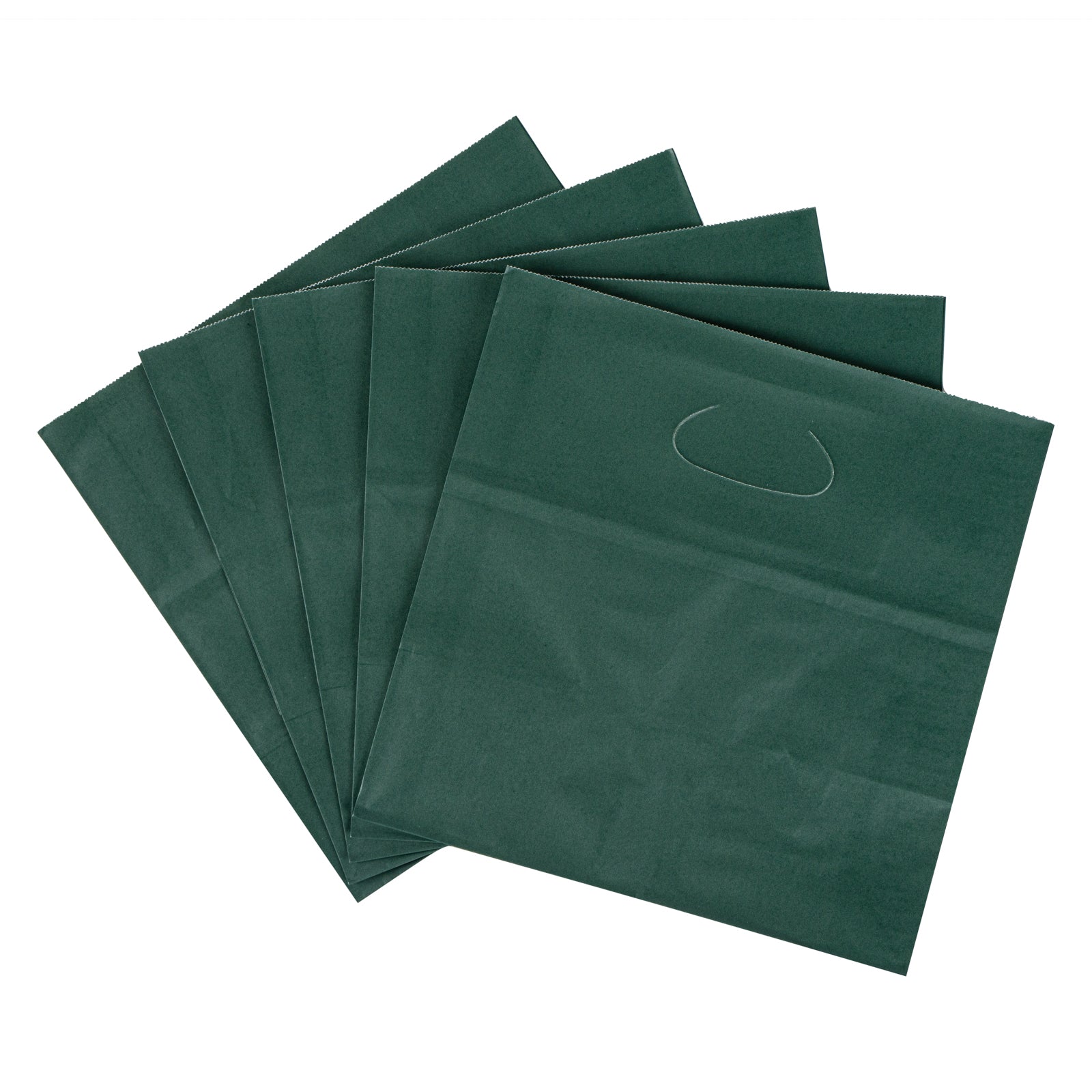 Eco-Friendly Rectangle Paper Take Out Bags with Handles - Forest Green, 11