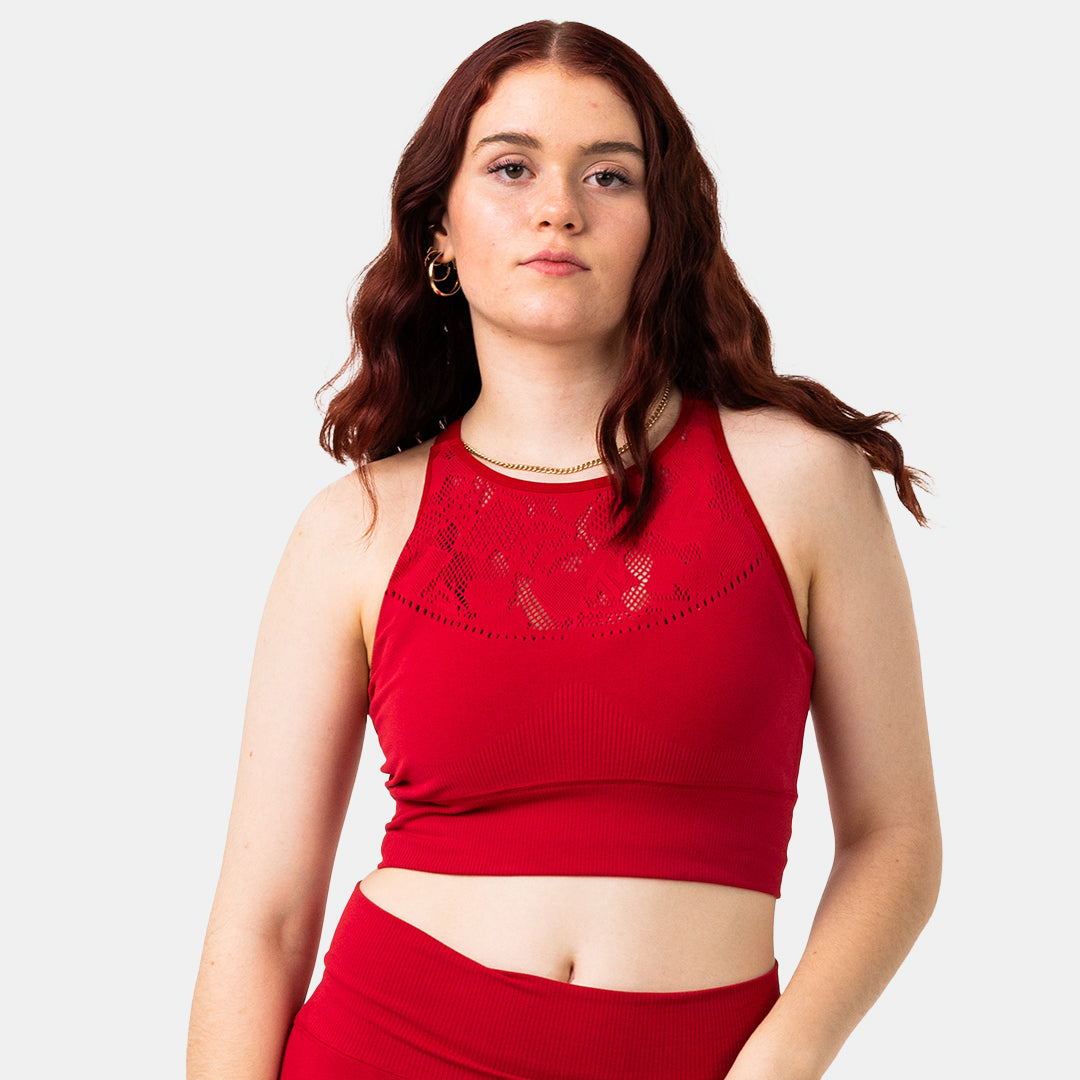 MTV Women's Sporty Sculpt Longline Seamless Bra - High Support Wireless Sports Bra for Yoga, Running & Gym Workouts