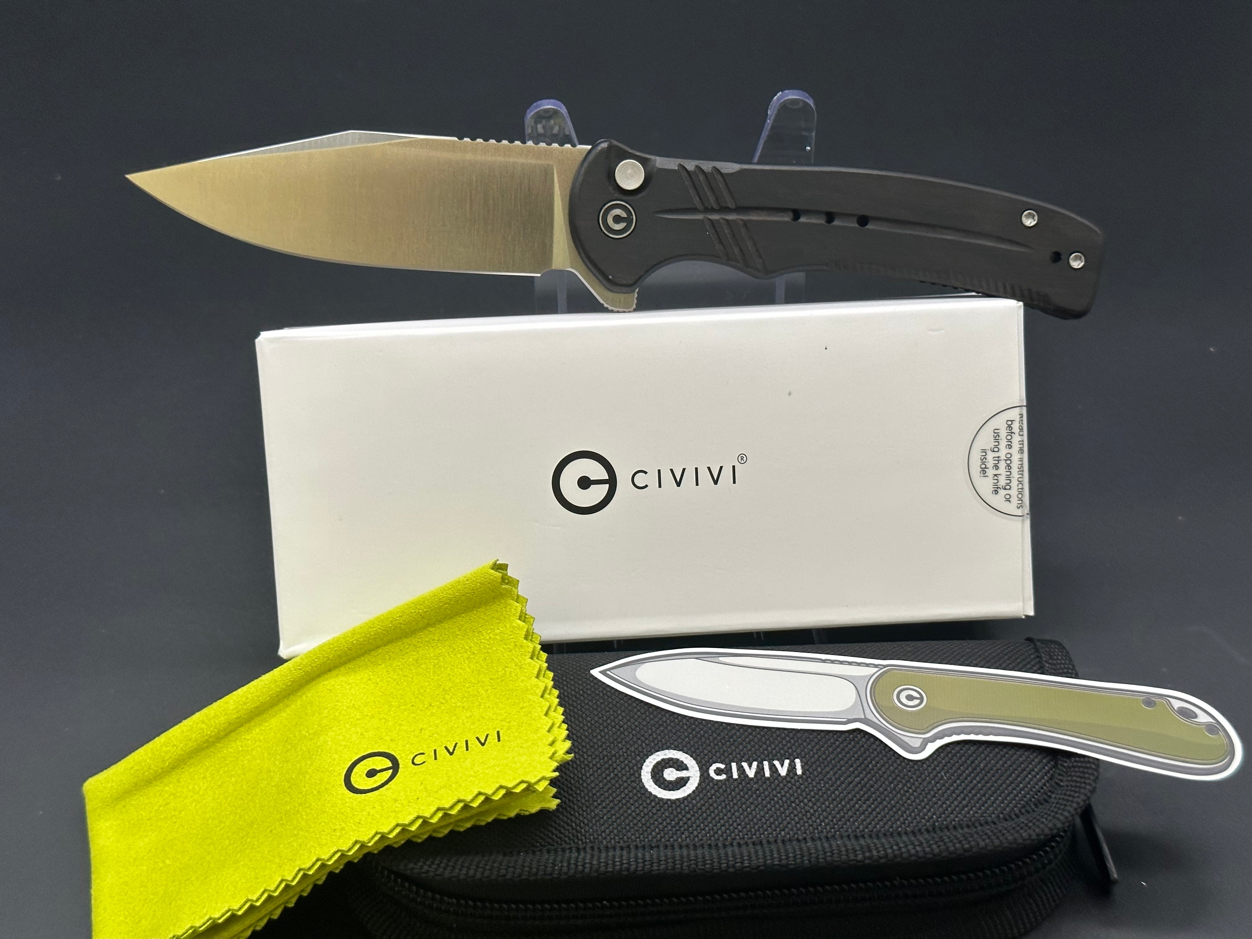 Civivi Cogent C20038F Folding Pocket Knife - EDC Tactical Knife with G10 Handle, D2 Steel Blade for Outdoor, Camping, and Everyday Carry