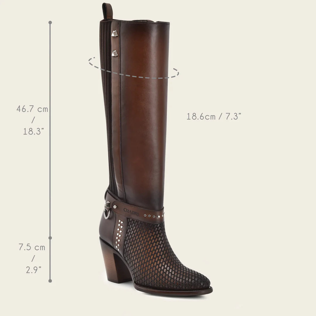 **Cuadra Brown Western Cowgirl Leather Boots for Women – Stylish & Comfortable Riding Boots for Country, Rodeo & Everyday Wear**