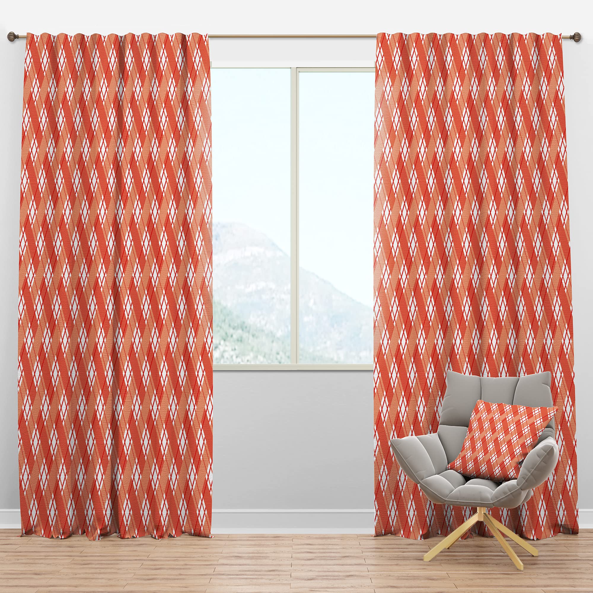 DesignQ Blackout Curtains - Retro Checkered Pattern Thermal Insulated Window Drapes for Bedroom & Living Room (52x120, Single Panel) - Perfect for Home Decor, Light Blocking & Energy Efficiency