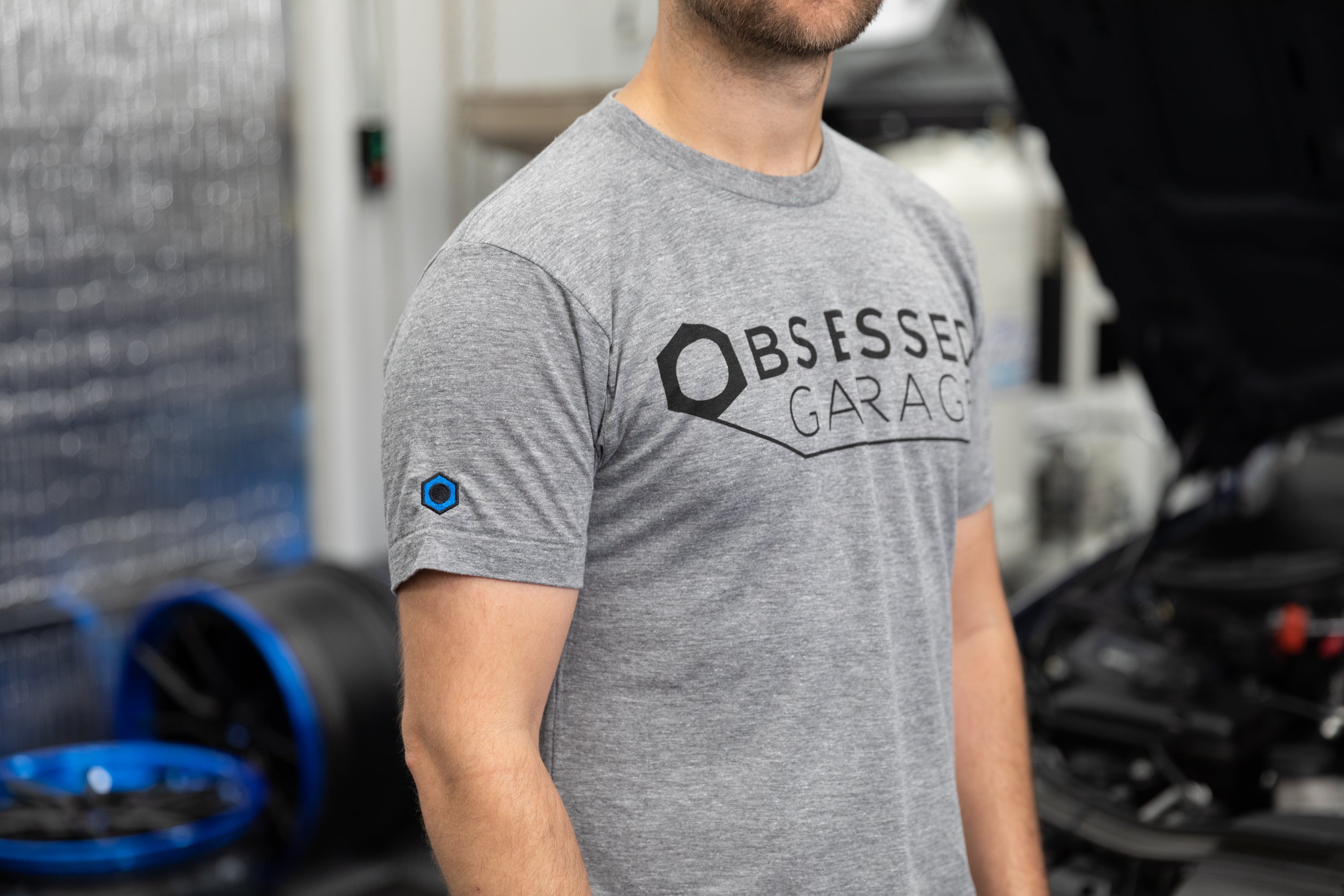 Obsessed Garage Logo T-Shirt - Premium Cotton Tee for Car Enthusiasts - Perfect for Car Shows, Meetups & Casual Wear