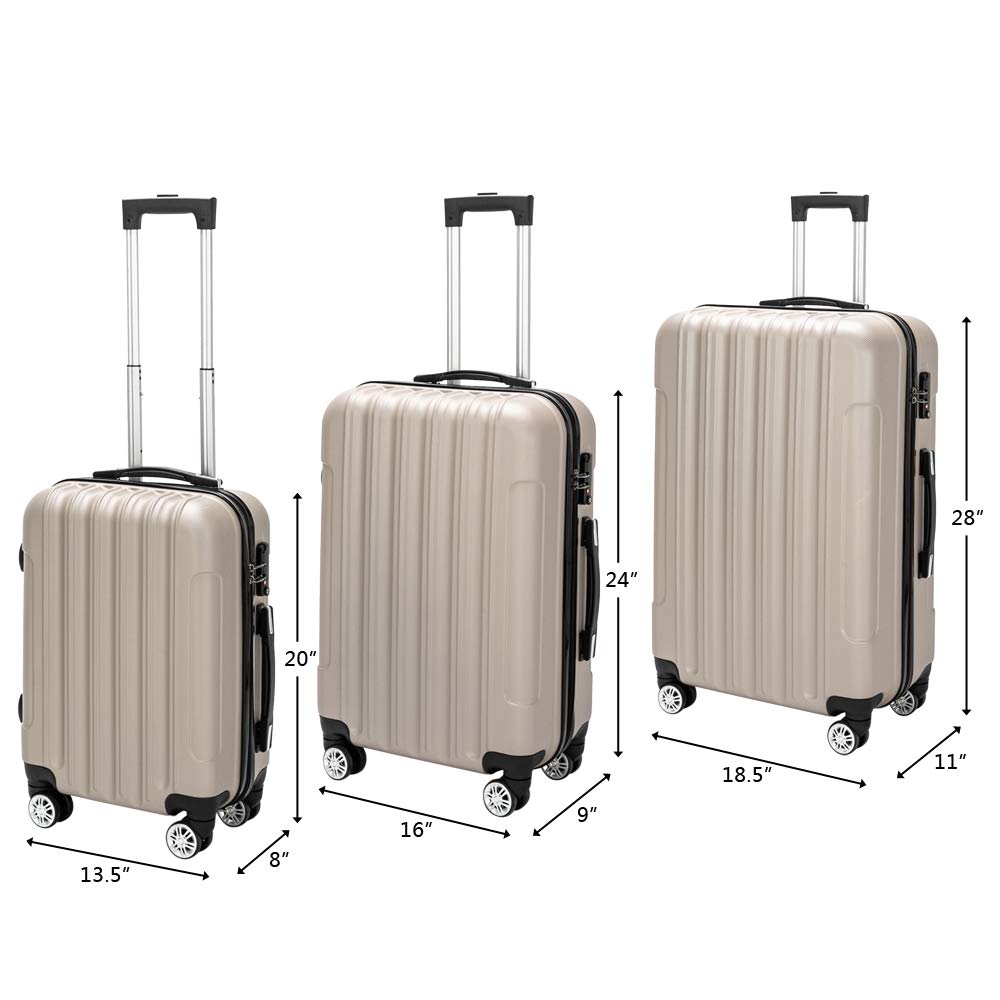 HomVent 3-Piece Spinner Luggage Set with TSA Lock - 20