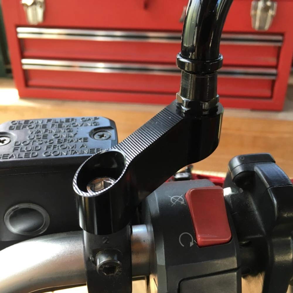 Universal Motorcycle Mirror Mount Risers - 10mm Right Thread CNC Aluminum Extenders for Enhanced Rearview Visibility | Perfect for Harley, Honda, Yamaha & More | Ideal for Highway Riding and Urban Commuting