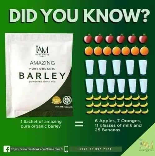 6 Boxes IAM Amazing Pure Organic Barley Drink Mix from Australia - Healthy Superfood Powder for Detox, Energy & Weight Loss - Perfect for Smoothies, Baking & Daily Wellness Routine