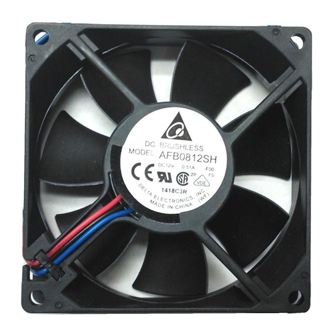 Delta AFB0812SH-F00 80x80x25mm 12V High Speed Ball Bearing 3-Pin Cooling Fan - Perfect for PC Cooling, Electronics Enclosures & Server Racks