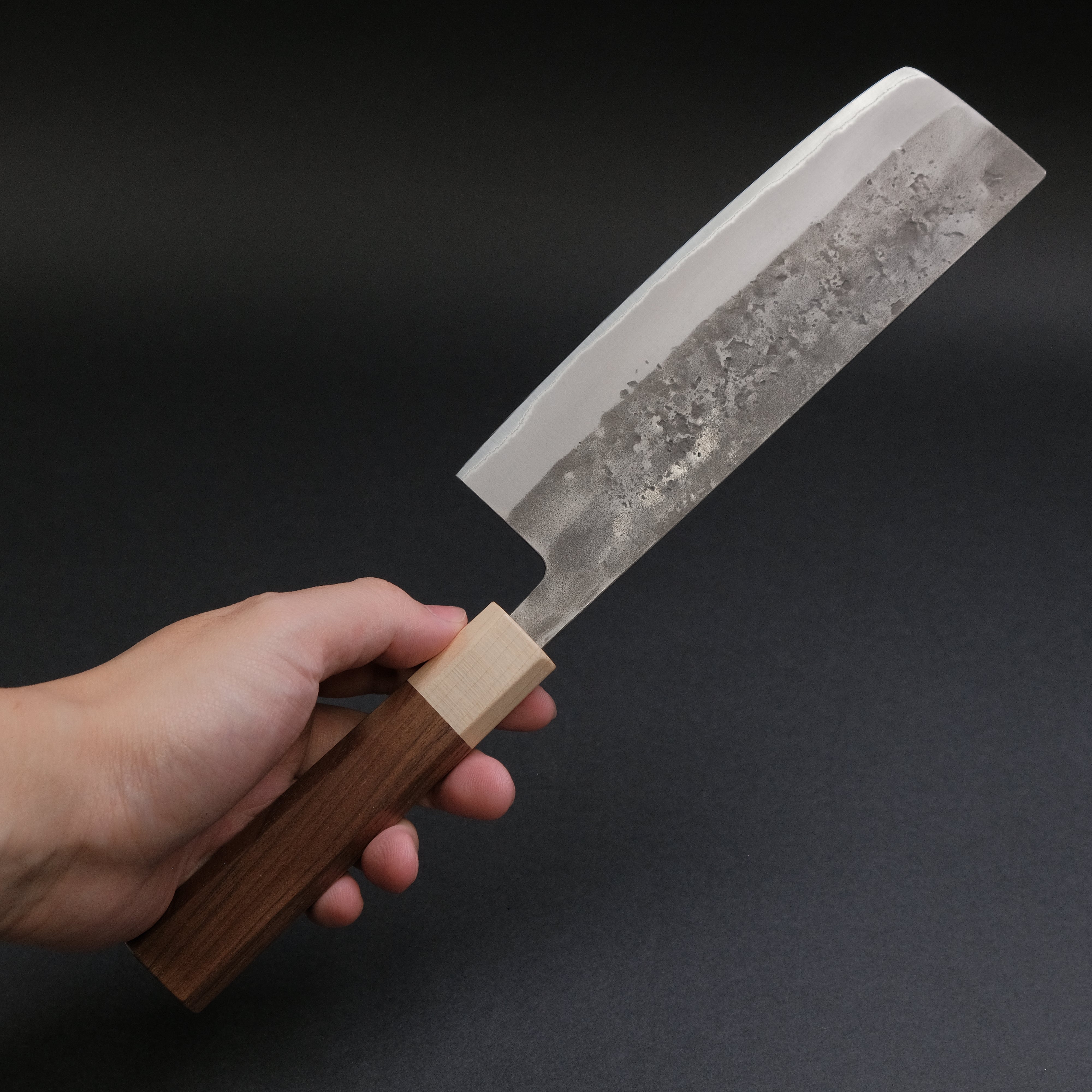 Hitohira TD SLD Nashiji Nakiri Japanese Chef Knife 165mm with Walnut Handle - Perfect for Slicing Vegetables, Herbs & Sushi Preparation
