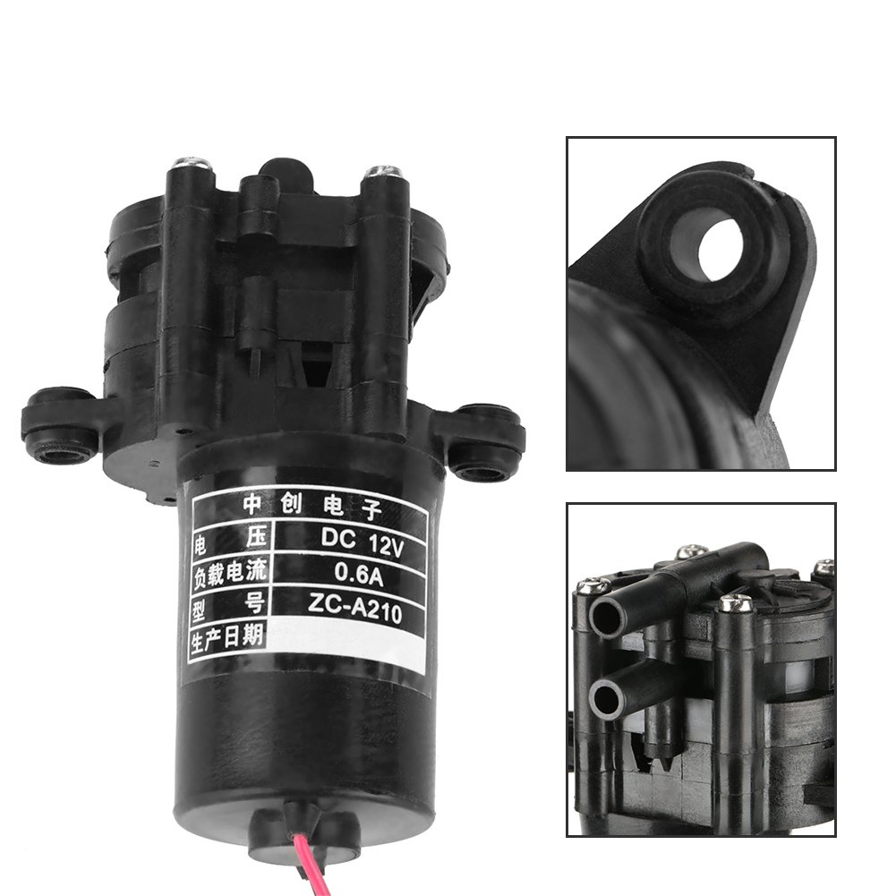 12V DC High Efficiency Self-Priming Water Gear Pump - ZC-A210 Mini Plastic Durable Water Circulation Pump for Automotive, Marine & Home Use