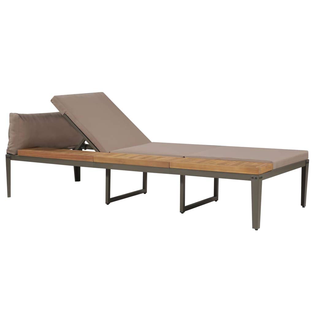 **Premium Acacia Wood Sun Lounger - Adjustable Backrest & Cushions - Outdoor Lounge Chair for Poolside, Patio, Garden, or Beach Relaxation**