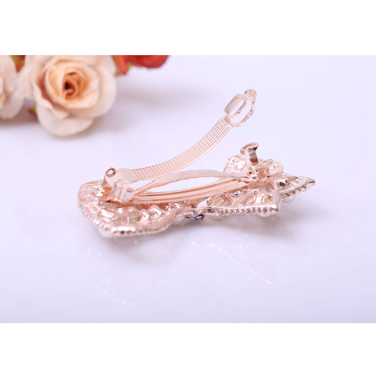 3 Pcs Elegant Imitation Pearl Hair Clips with Rhinestone Butterfly & Bow Design - Shiny Crystal Hairpins for Women, Girls - Perfect for Weddings, Parties & Daily Fashion Accessories
