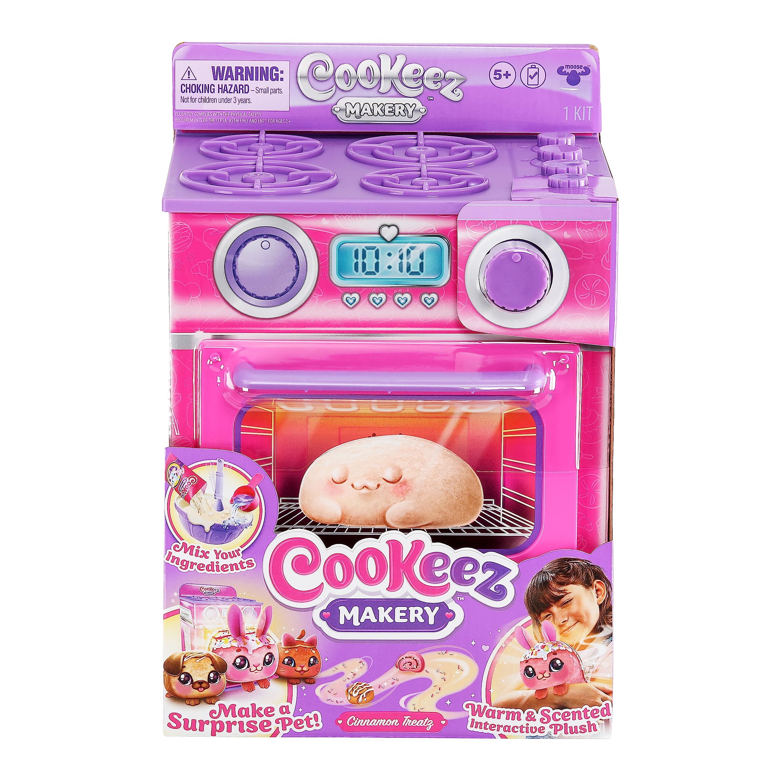 Cinnamon Treatz Oven - Mix & Bake Scented Plush Toy, Interactive DIY Stuffed Animal Kit for Kids | Fun Baking Pretend Play, Gift for Boys & Girls | Create Warm Cinnamon-Scented Friends at Home
