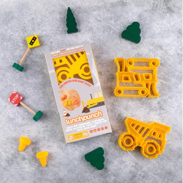 Lunch Punch Sandwich Cutter Set - Fun Construction Vehicle Shapes for Kids' School Lunch & Party Snacks | BPA-Free Sandwich Cutters for Creative Meals